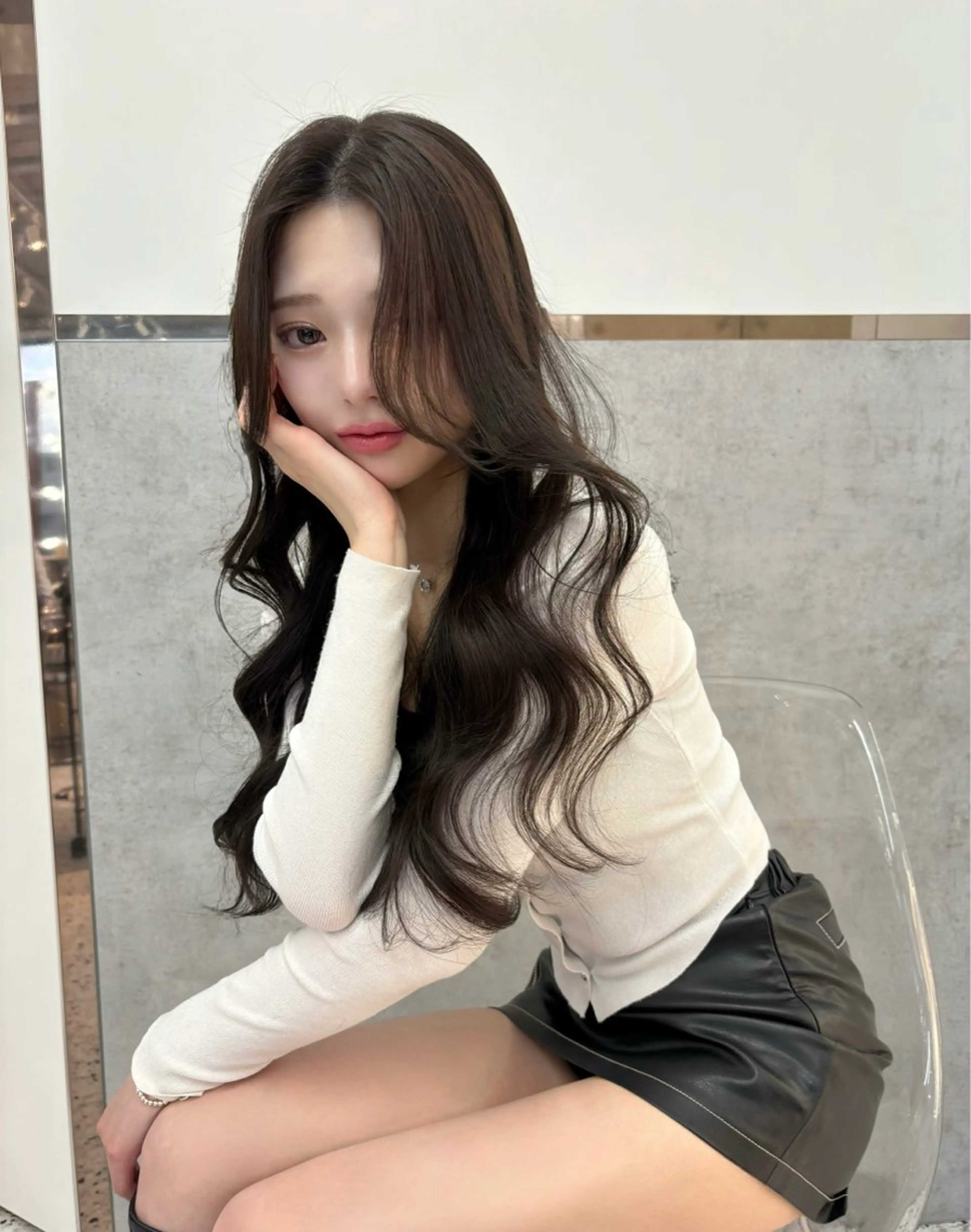 ロング カラー ブリーチ ブリーチなしカラー 髪質改善 レイヤーカット 縮毛矯正 【博多髪質改善】 吉村　清志のヘアスタイル