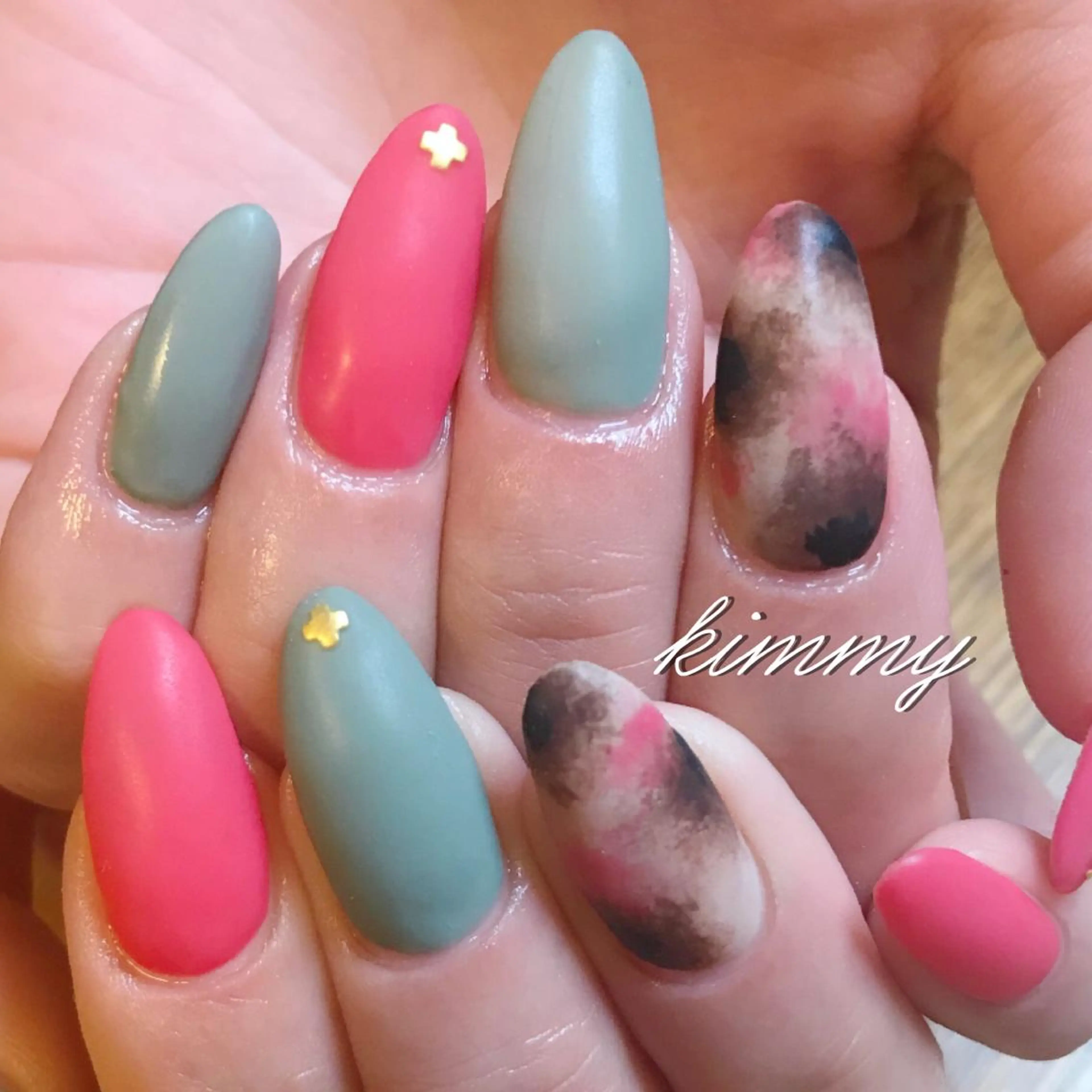 ネイル マットネイル ハンドネイル kimmy nailsのネイルデザイン