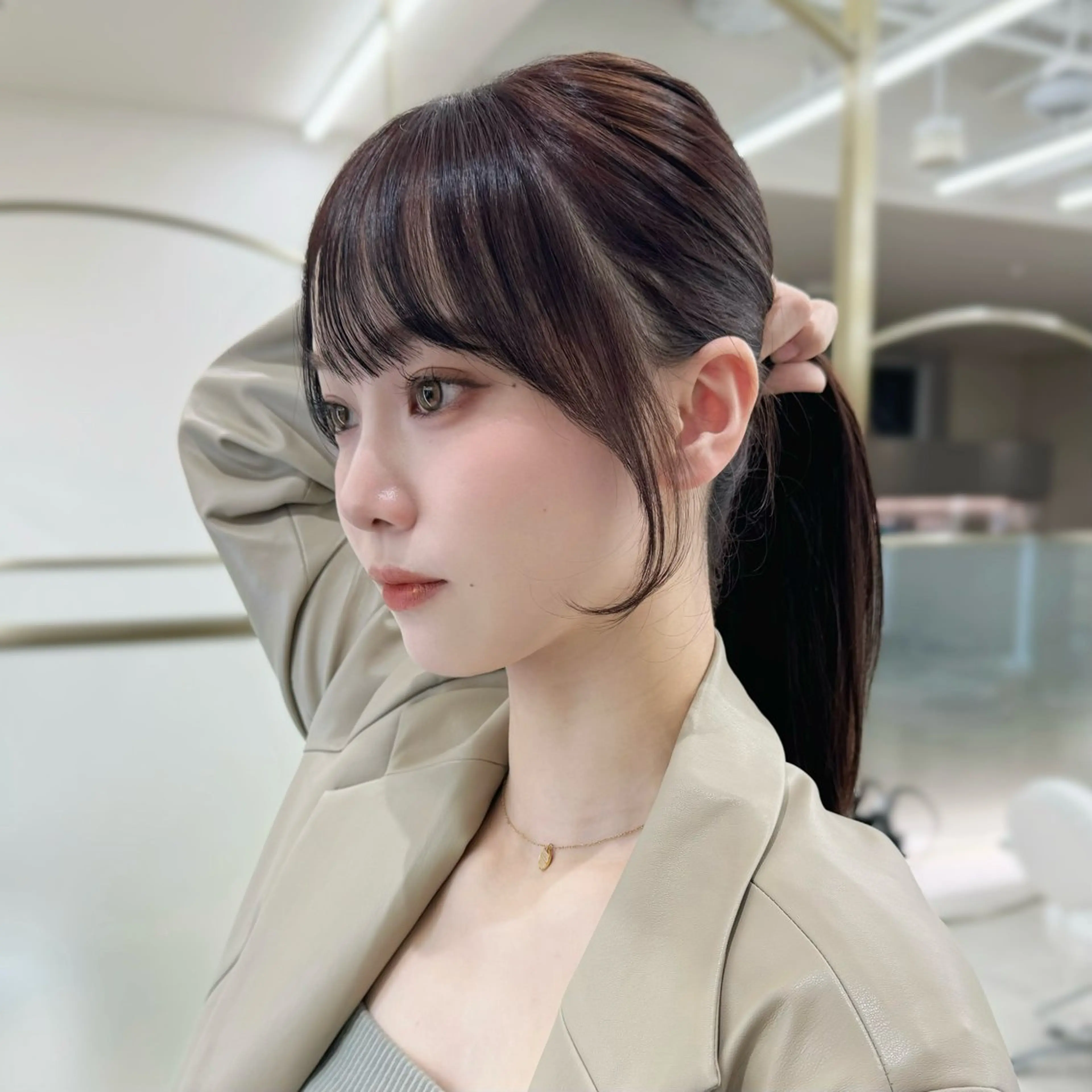 ロング カラー カット ヘアカラー トリートメント COA GINZA 空也/前髪/顔まわりのヘアスタイル