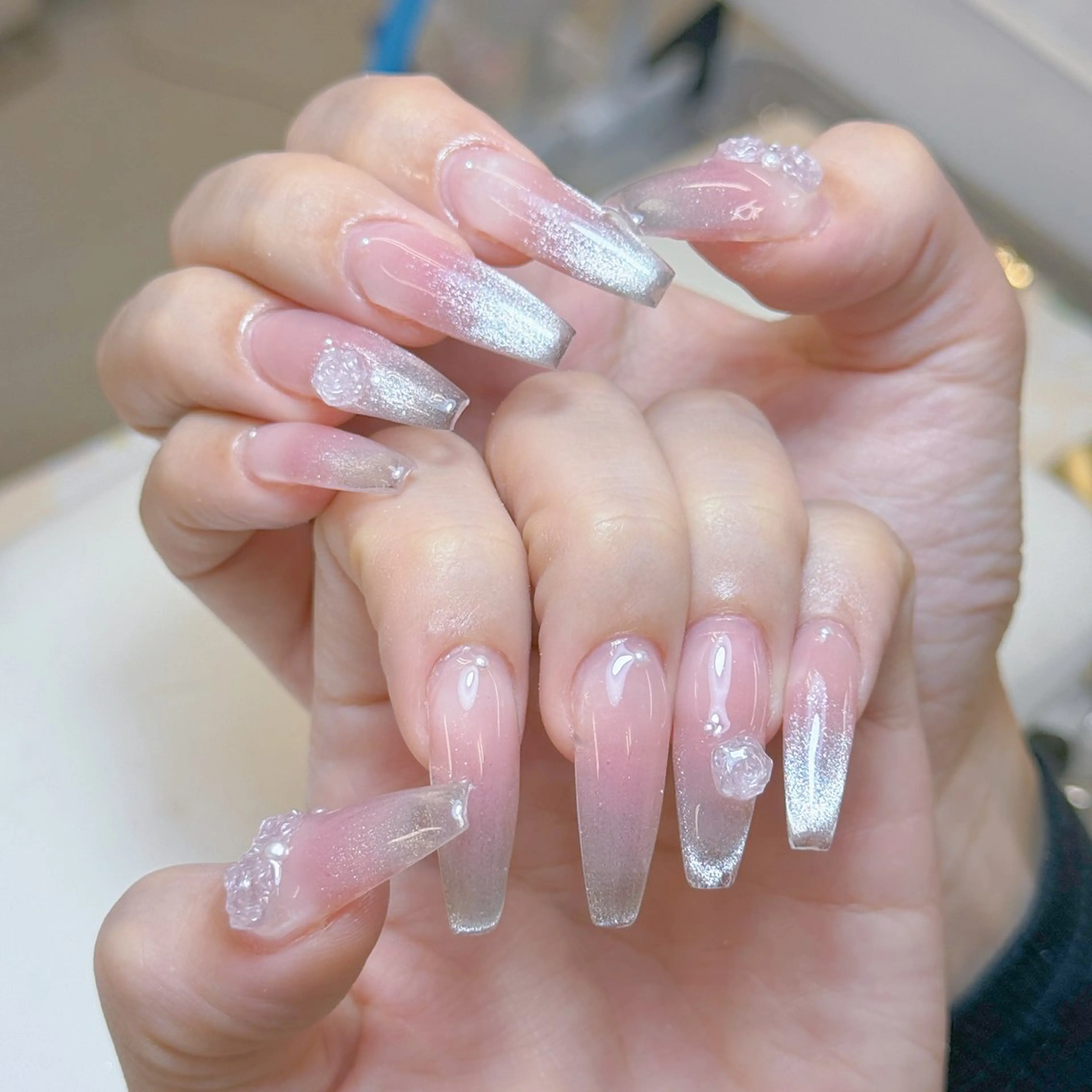 ネイル チークネイル 長さ出し フットネイル マグネットネイル 持ち込み ハンドネイル ANH NAIL ゴテゴテ専門店💎のネイルデザイン