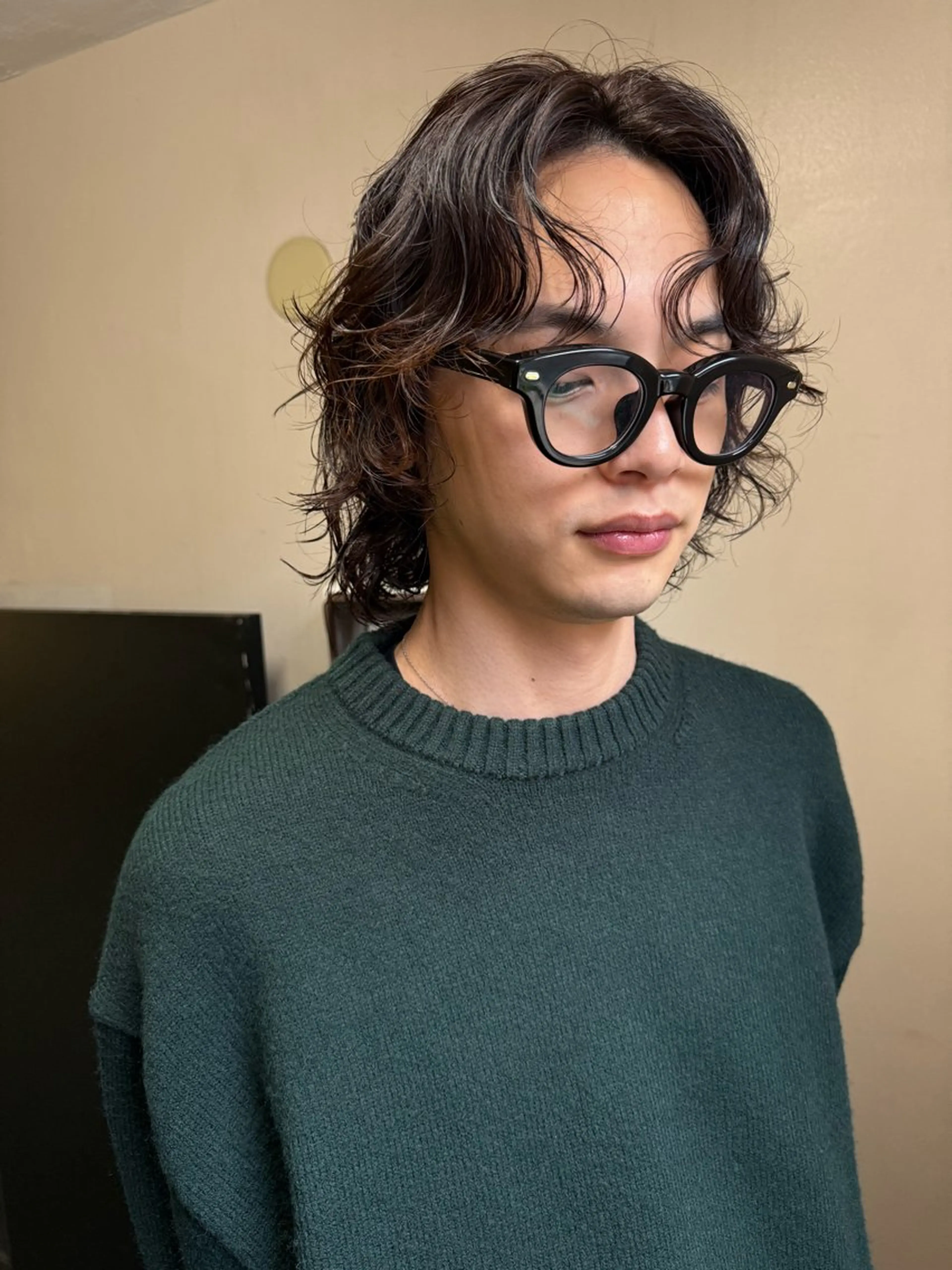 ミディアム パーマ ボブレイヤー ミディアムパーマ ボブ レイヤーカット ウルフカット カット パーマ トリートメント 森貴裕/ベージュ/ パーマ/オリーブのヘアスタイル