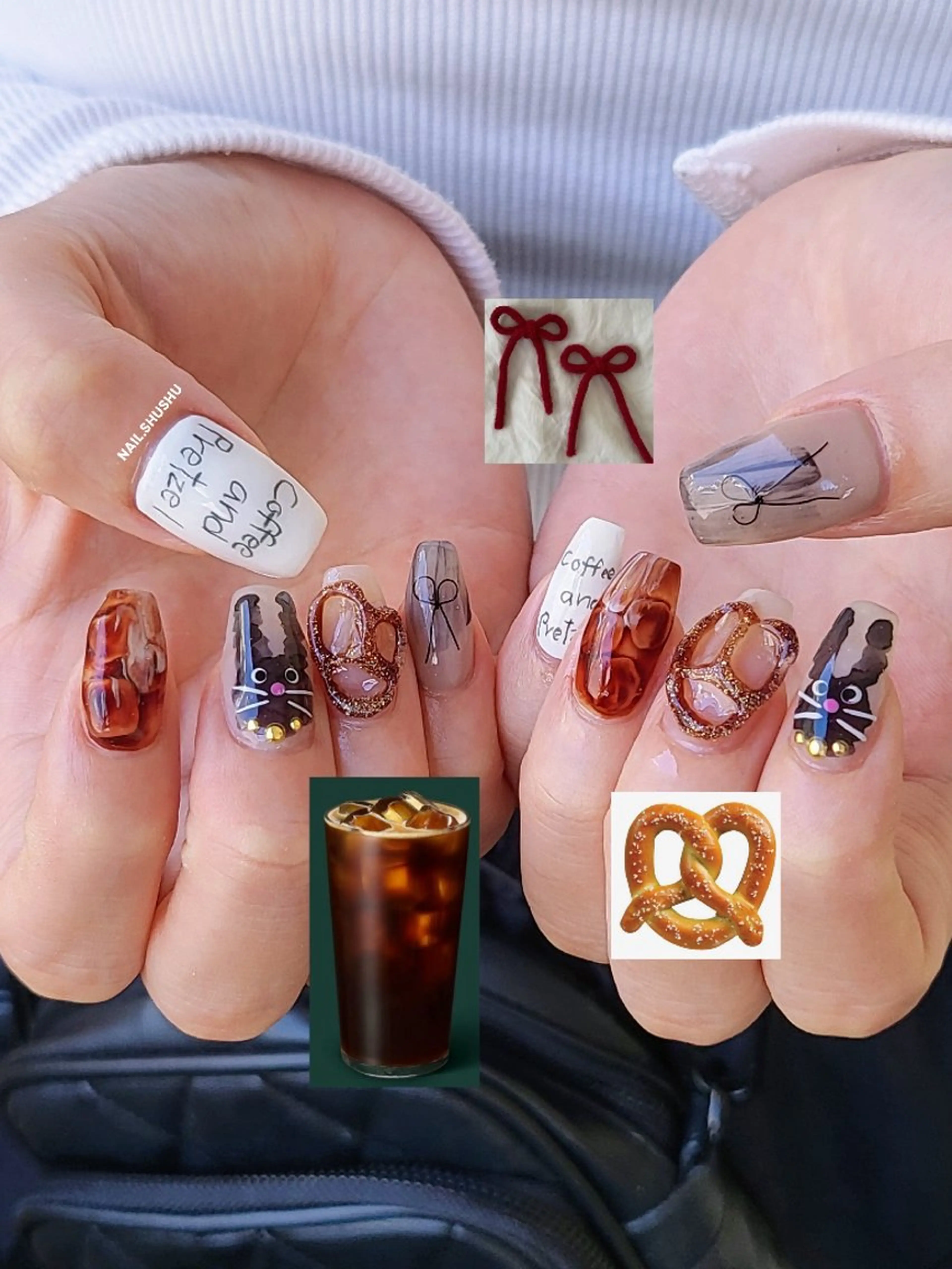 ネイル ハンドネイル 3dパーツ/流行り 👧shushu❤️のネイルデザイン