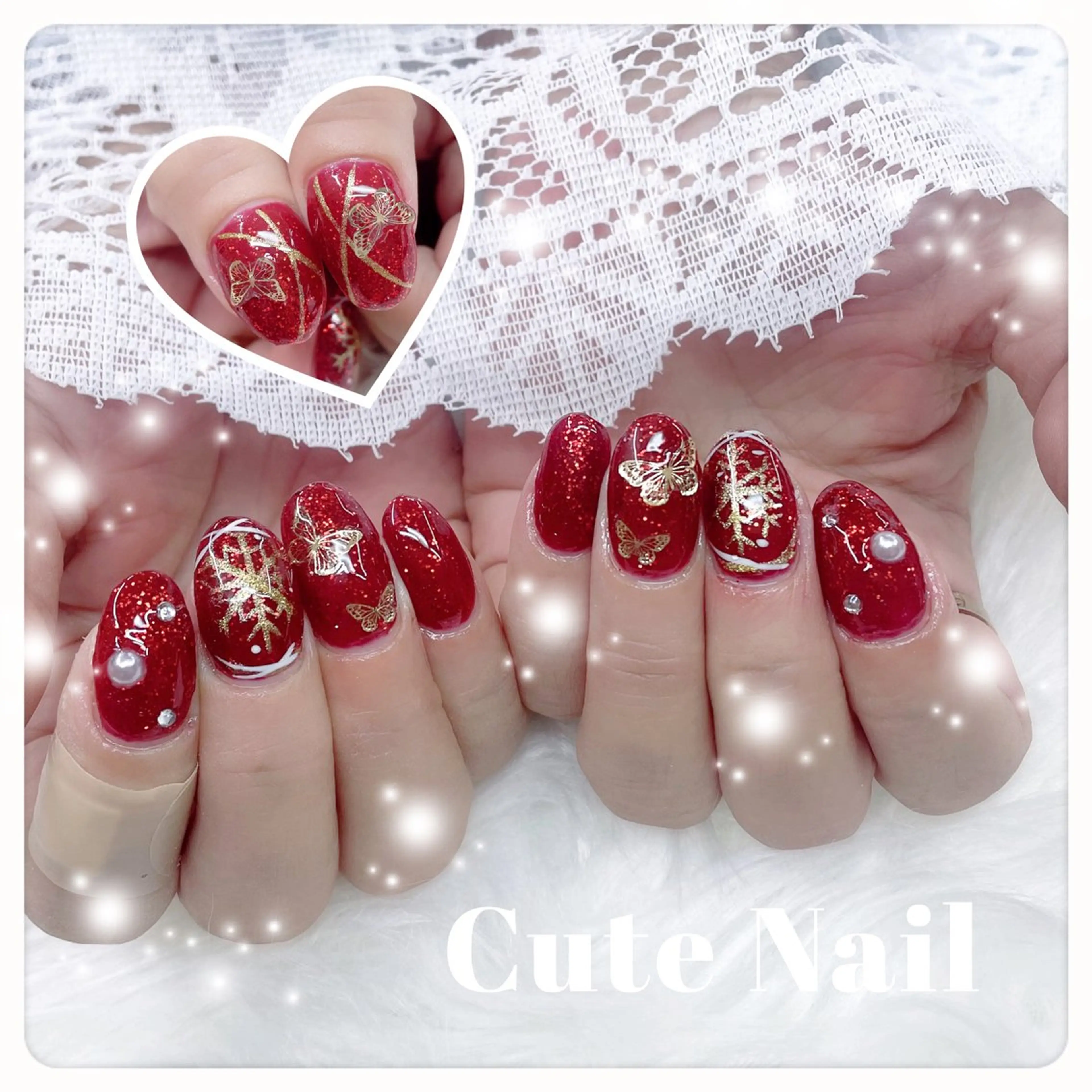 ネイル 冬ネイル クリスマス ️🫧もこ 艶感ネイル🫧のネイルデザイン