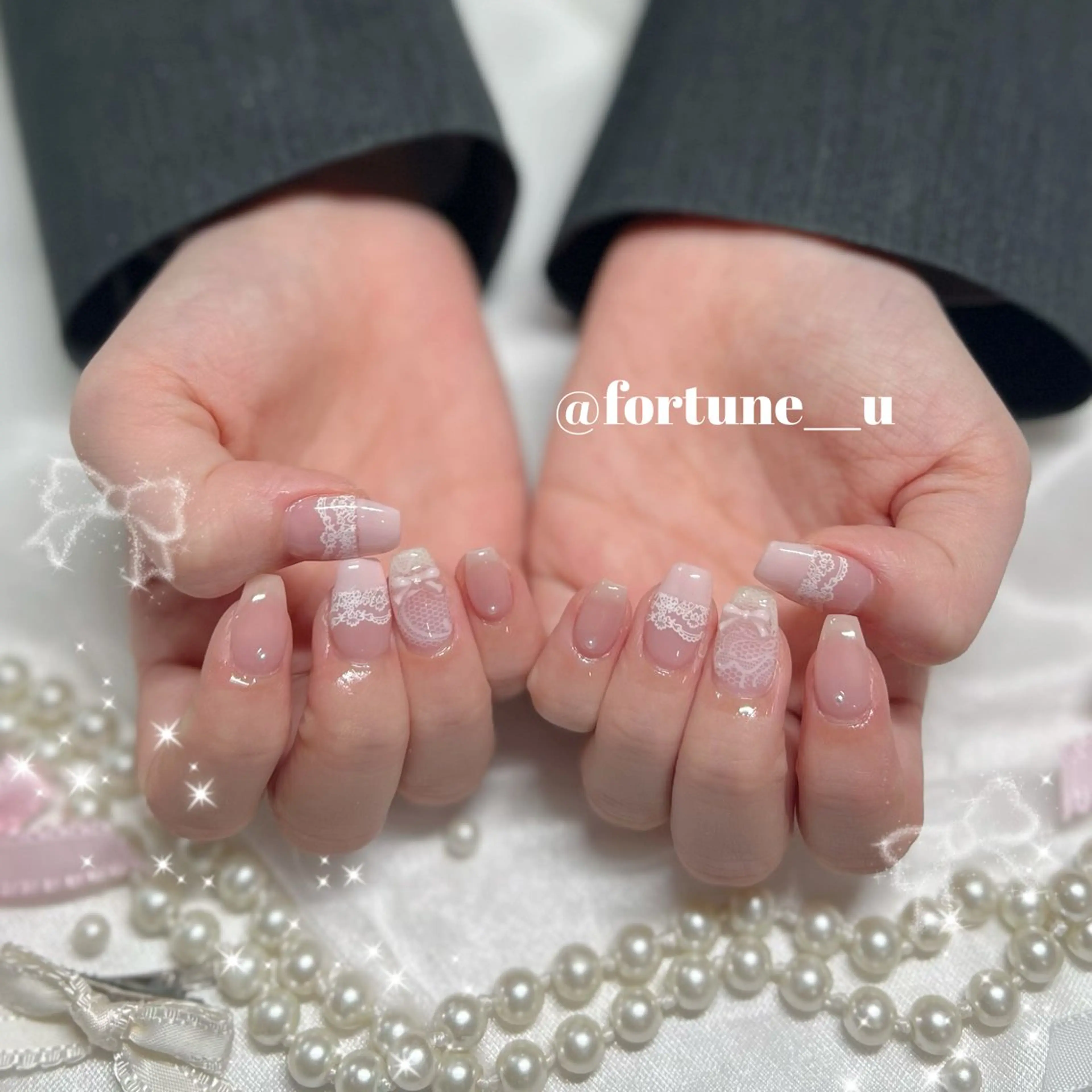 ネイル ガーリー 韓国ネイル 持ち込み ワンホンネイル ハンドネイル 💜✩.* Yuuna💜のネイルデザイン