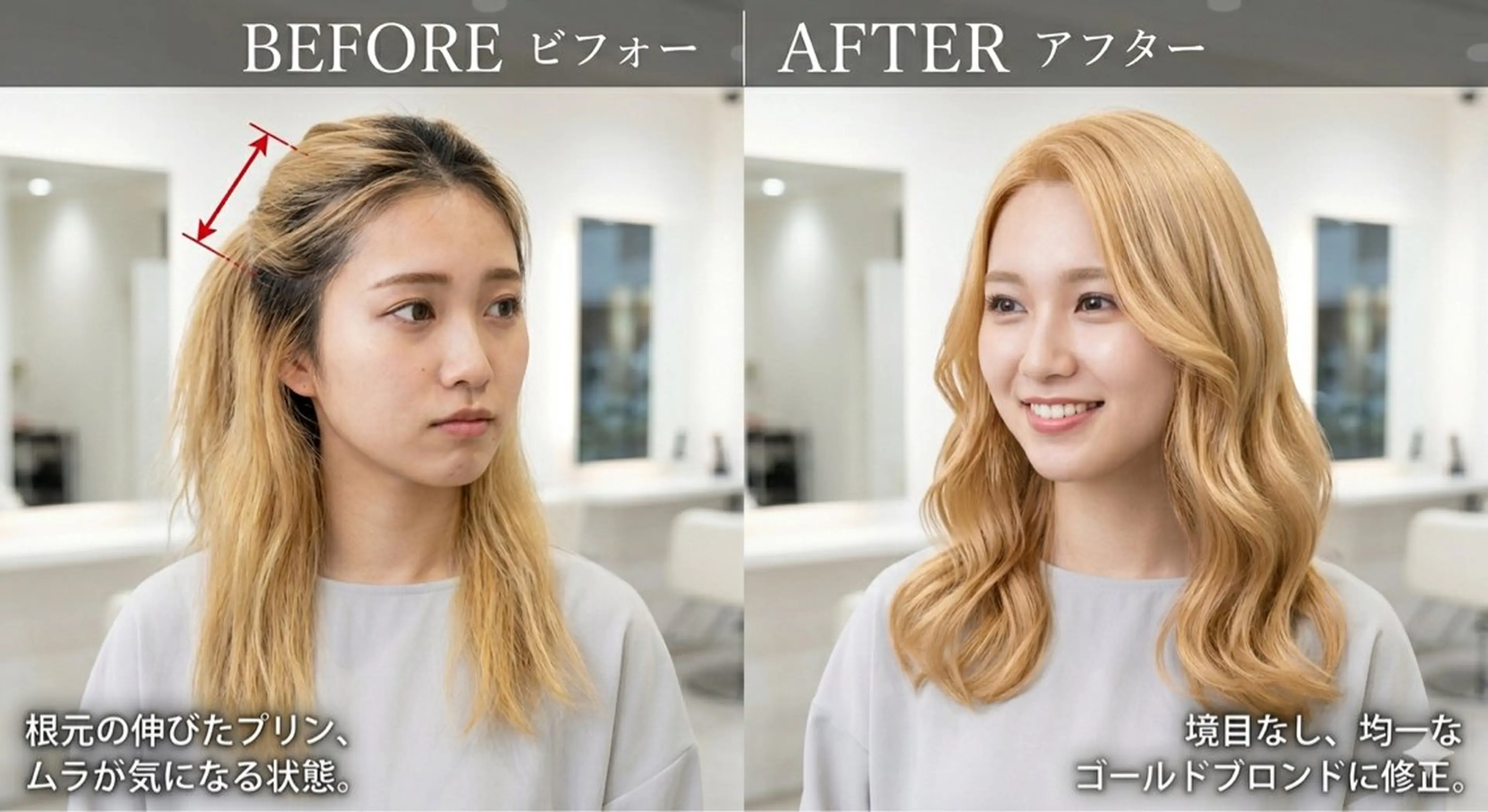 カラー ブロンド 平田 晟也のヘアスタイル