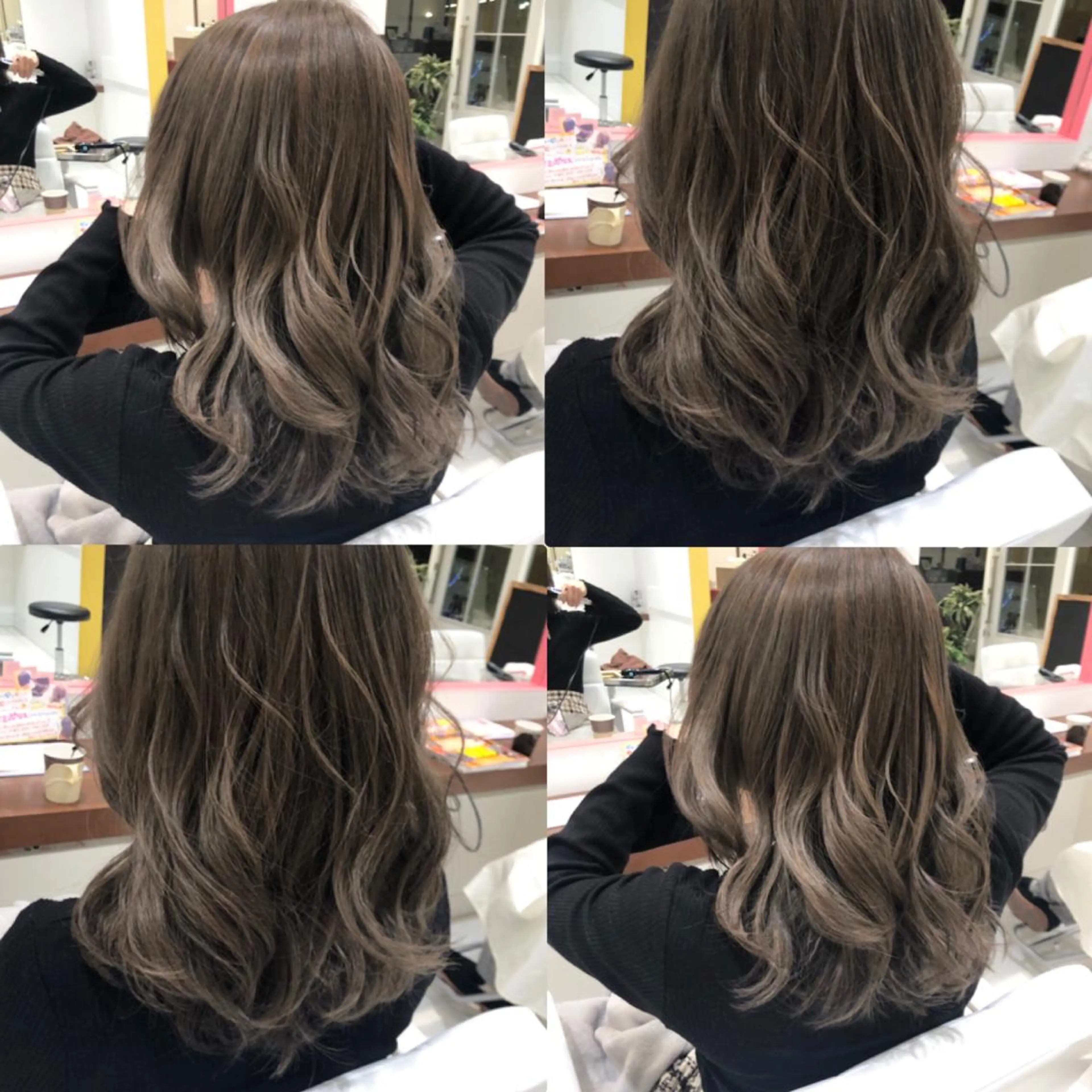 ミディアム カラー ブリーチ ウルフカット ハッシュカット/七海のヘアスタイル
