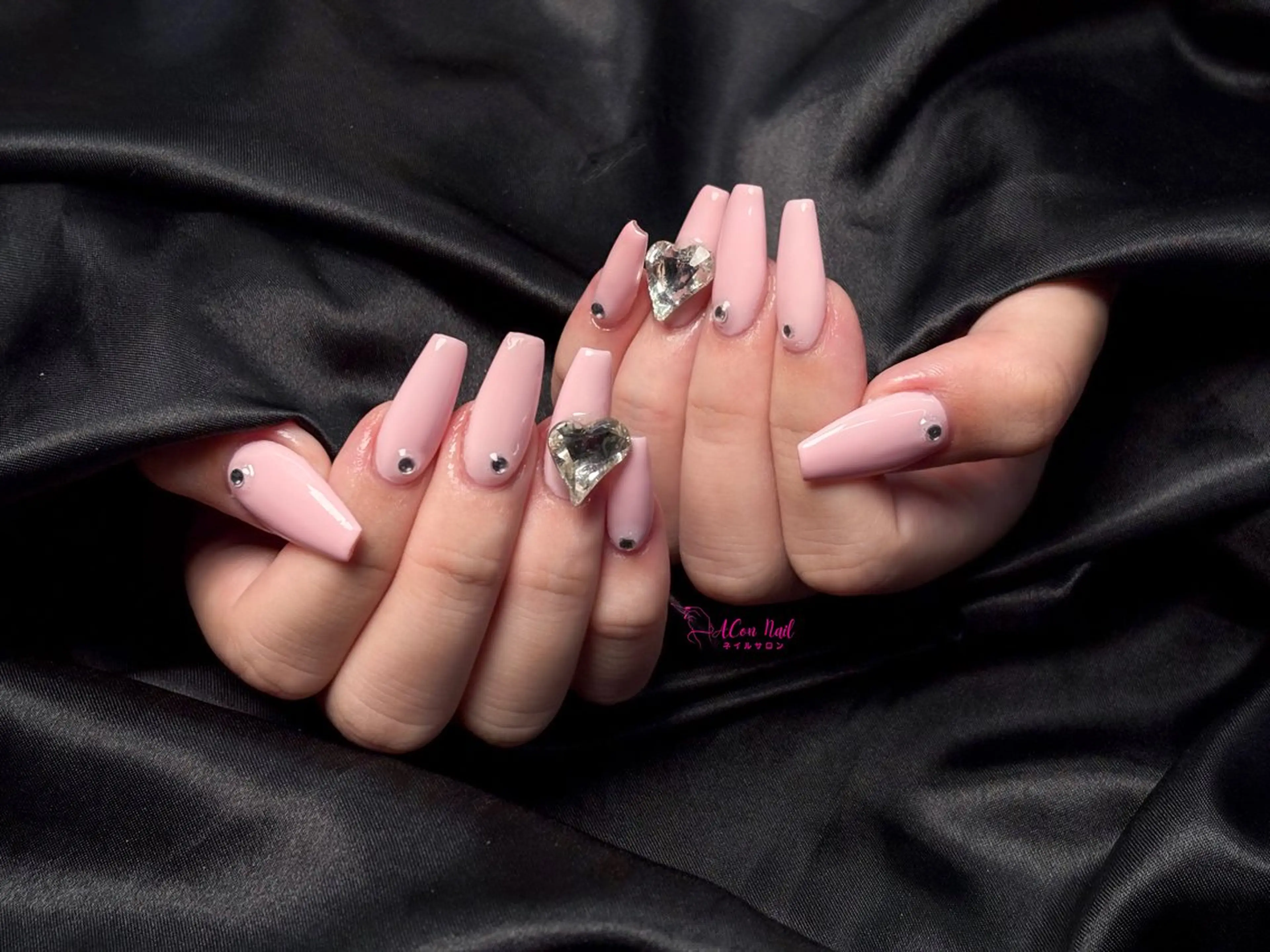 ネイル 桜ネイル 長さ出し フラワーネイル フレンチネイル ジェルネイル ハンドネイル ACon NailSalonのネイルデザイン