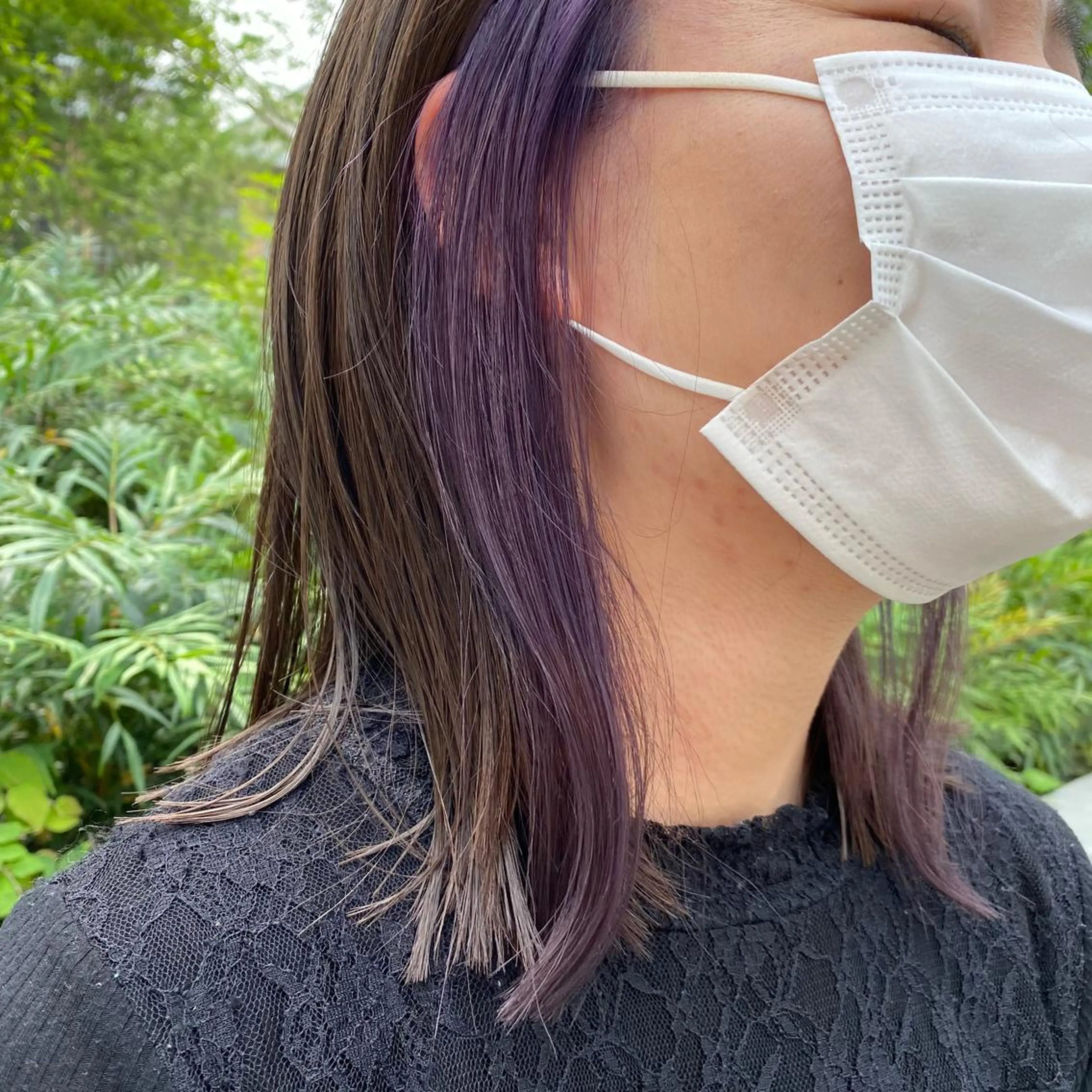 ミディアム カラー パープルカラー kai .のヘアスタイル