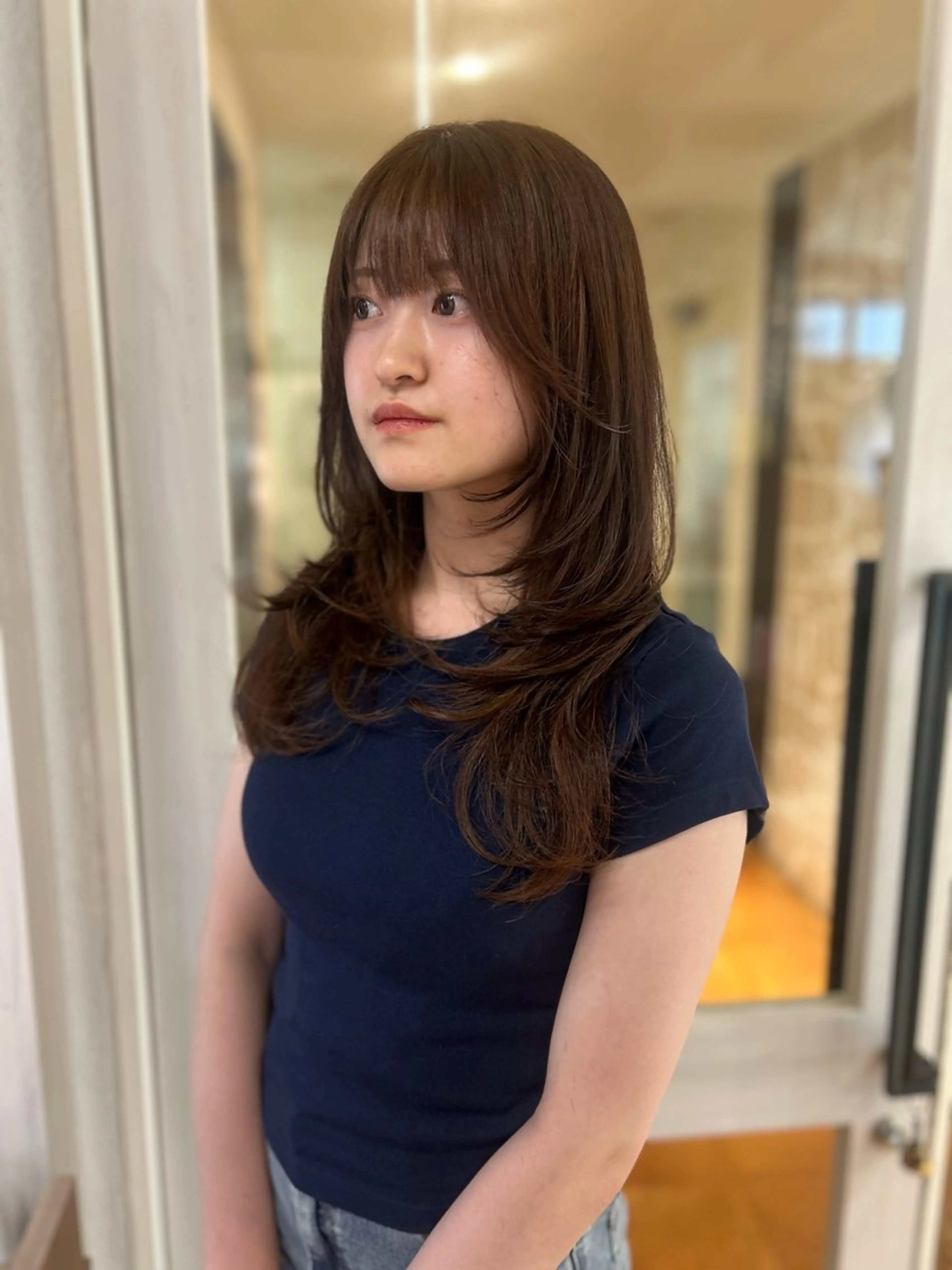 ロング カラー ベージュカラー ハッシュカット カット ヘアカラー トリートメント 🎀透明感/レイヤ ー/Kotona🎀のヘアスタイル