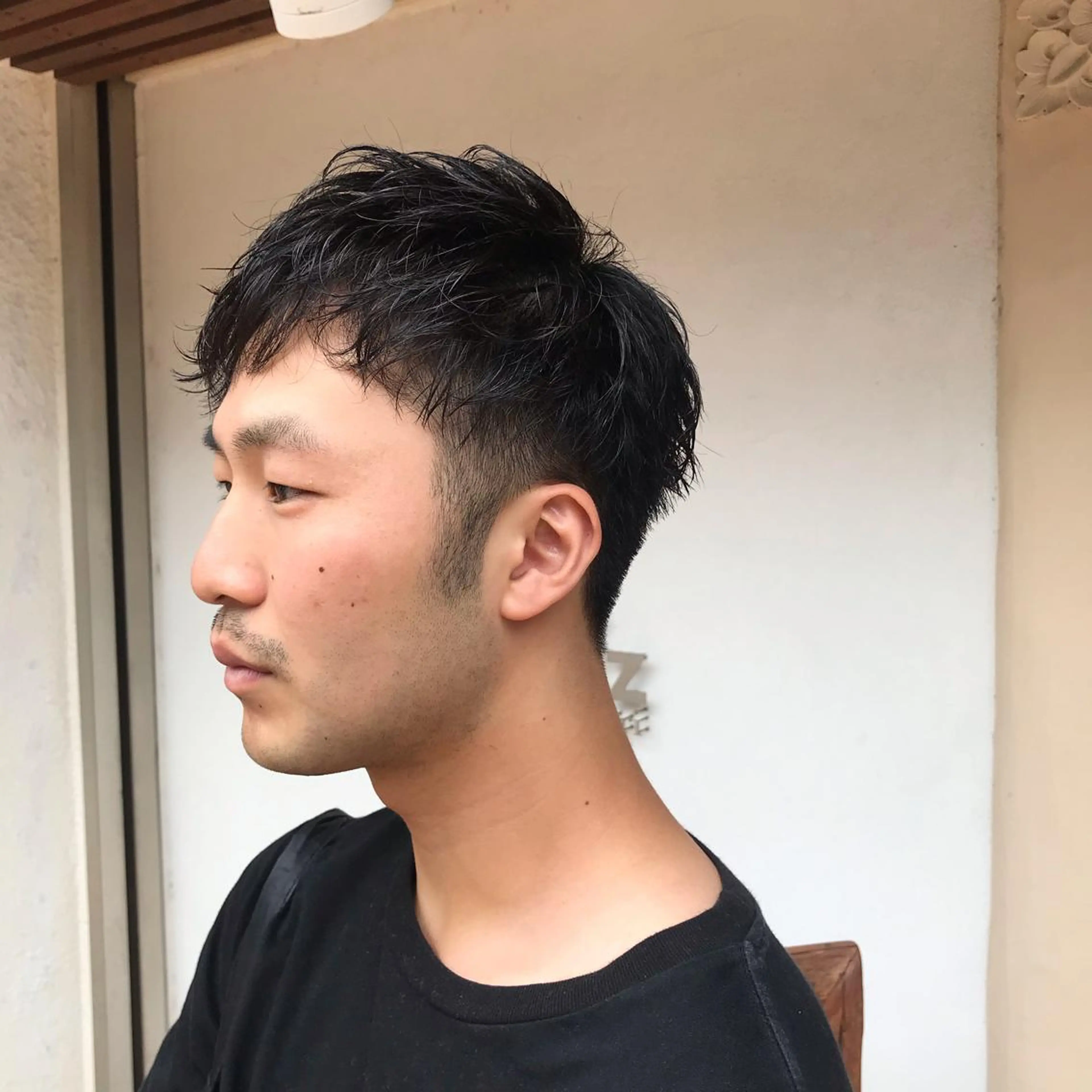 ショート カラー パーマ メンズ ニュアンスパーマ／ レイヤー／茶屋町のヘアスタイル