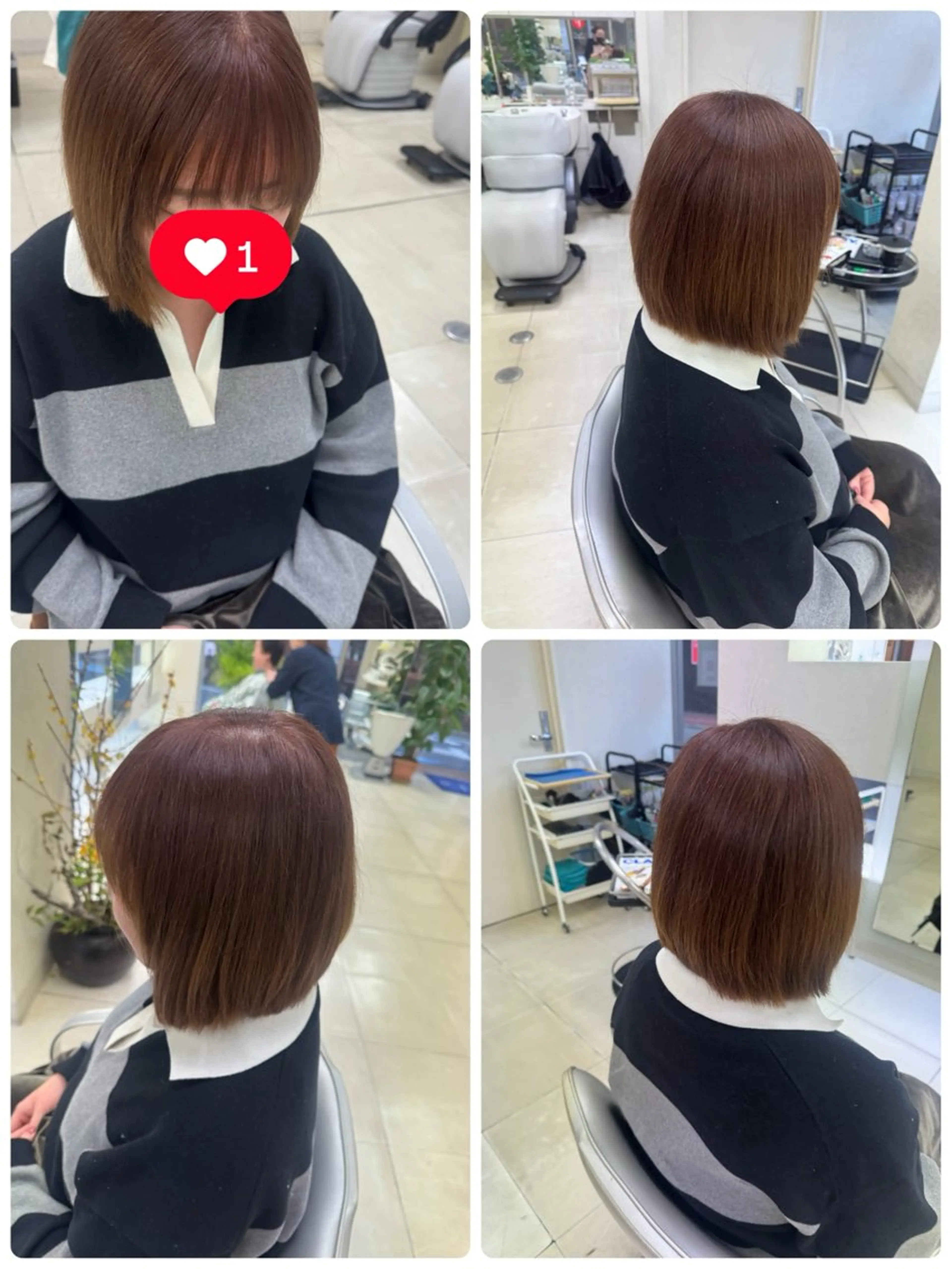 セミロング ボブ タカハシ リナのヘアスタイル