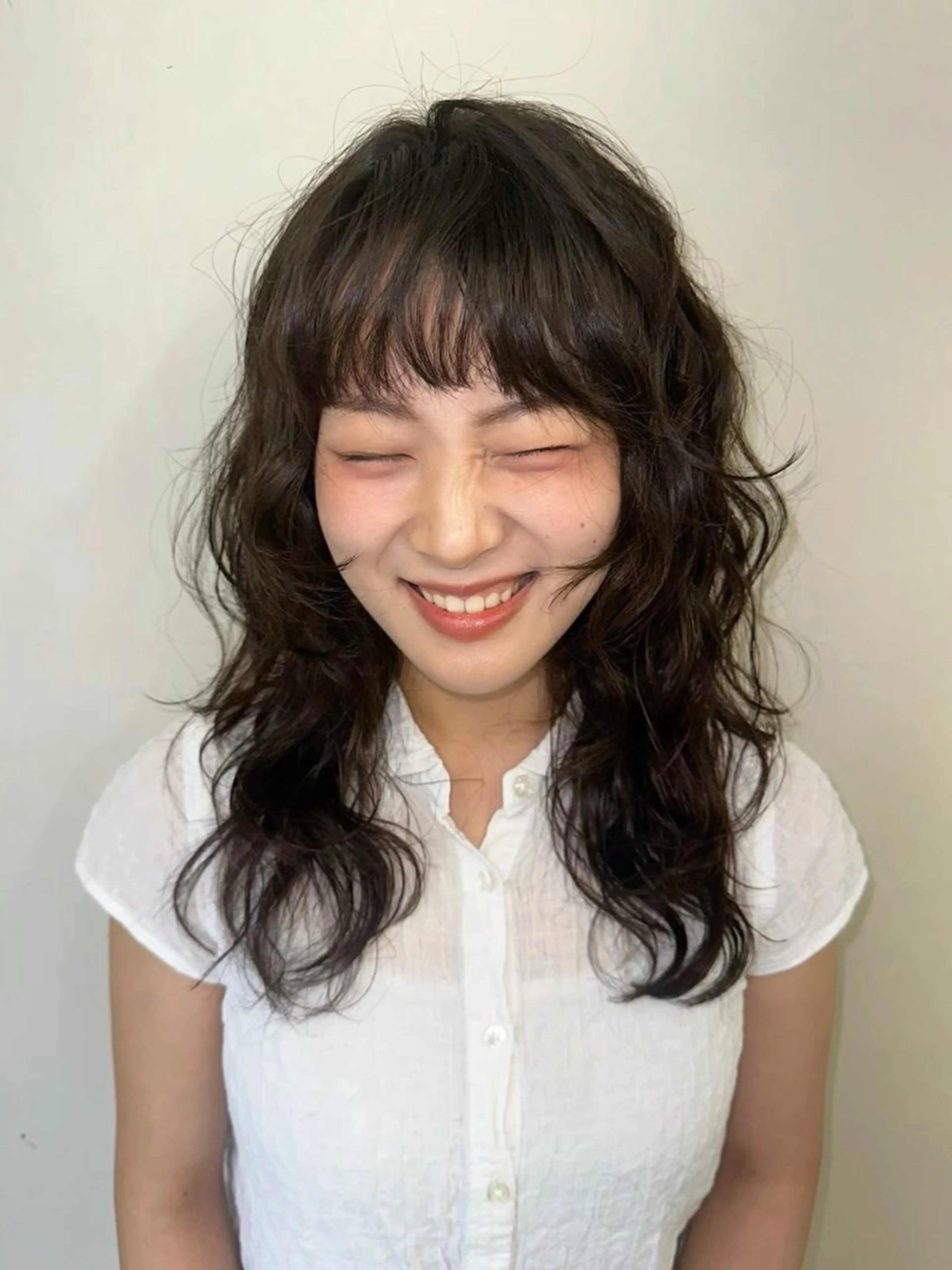 ミディアム パーマ ミディアムパーマ sand omotesando所属・レイヤーカット ショートカットパーマのヘアスタイル