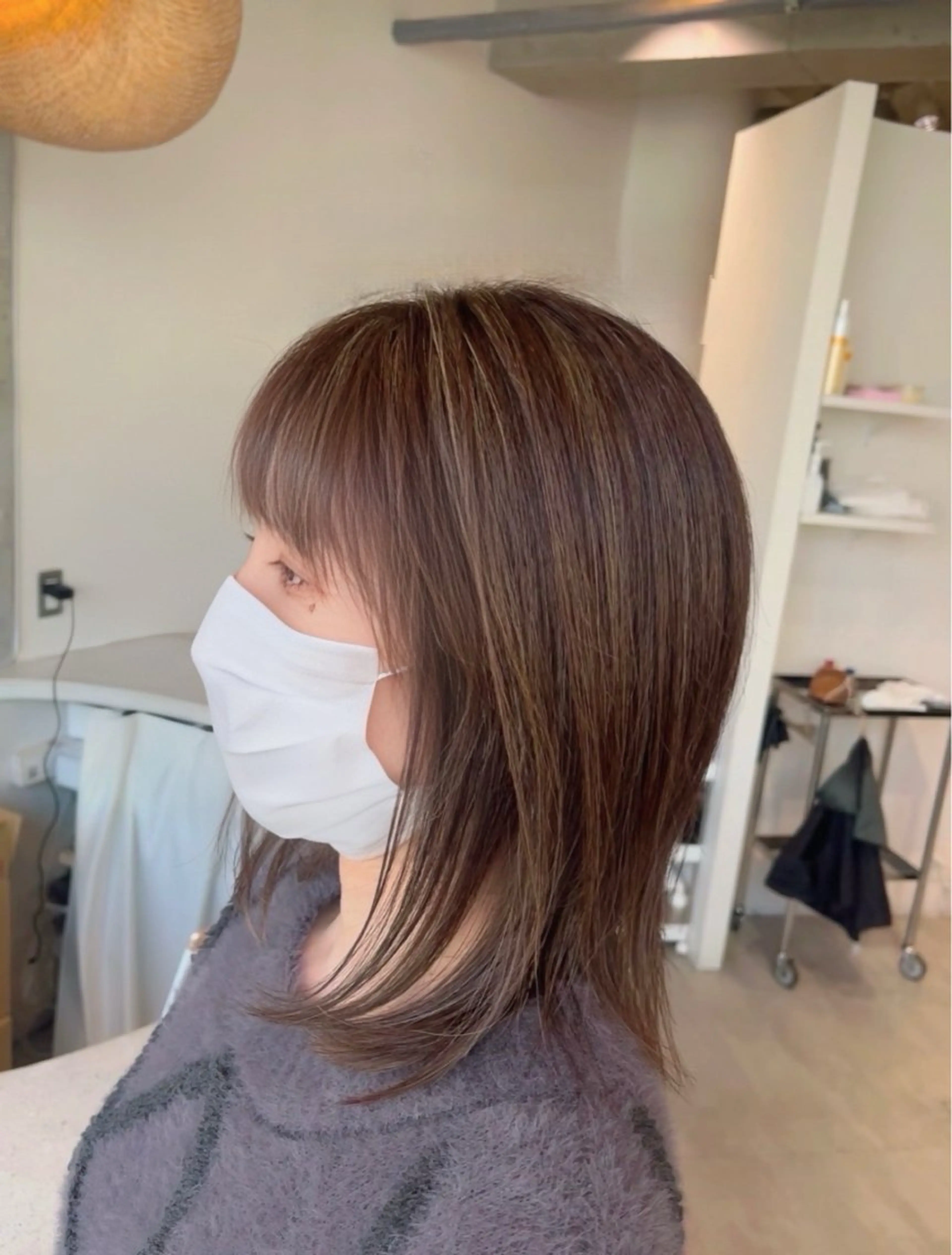 ミディアム ハイライト カット ヘアカラー トリートメント loe 薬院本店【ロエ】所属・早稲田 千尋のヘアスタイル