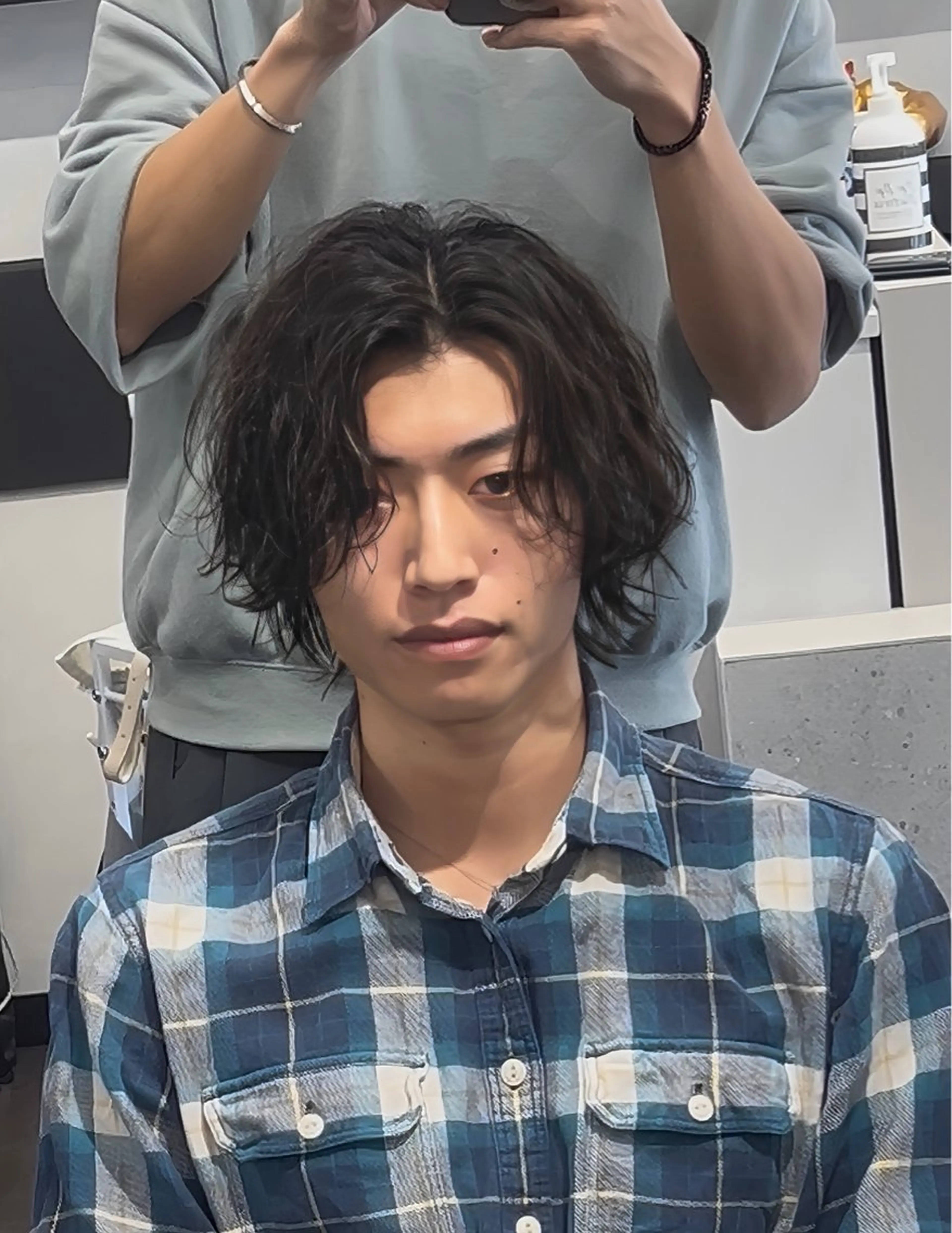 ミディアム パーマ メンズ 波巻きパーマ カット パーマ 【メンズ特化】玉貞 健太のヘアスタイル