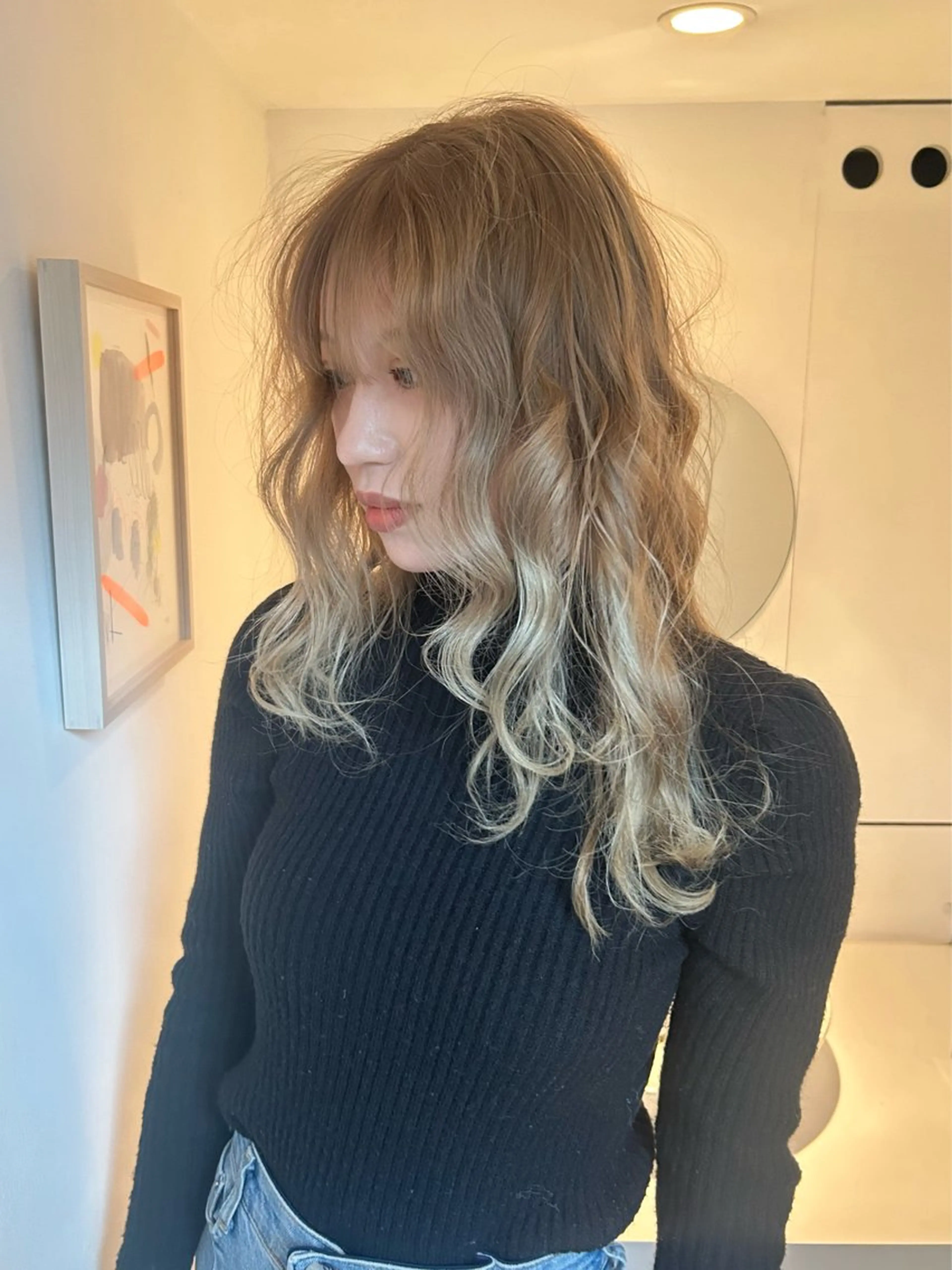 カラー かがやしづ ⭐️ハイトーンのヘアスタイル