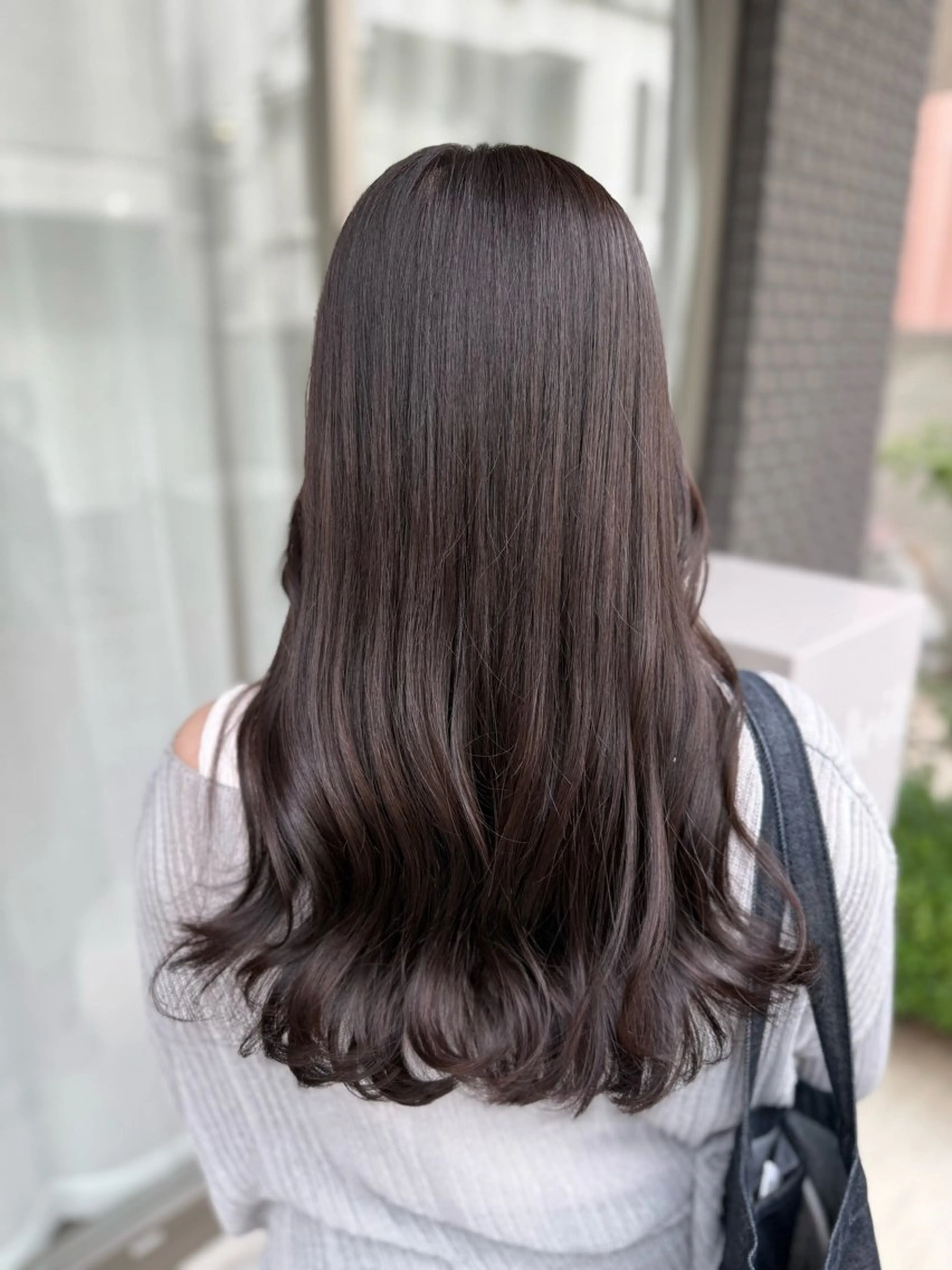 ロング カラー ショコラグレージュ グレージュ カット ヘアカラー トリートメント グレージュ/レイヤー /韓国ヘア/RISAのヘアスタイル