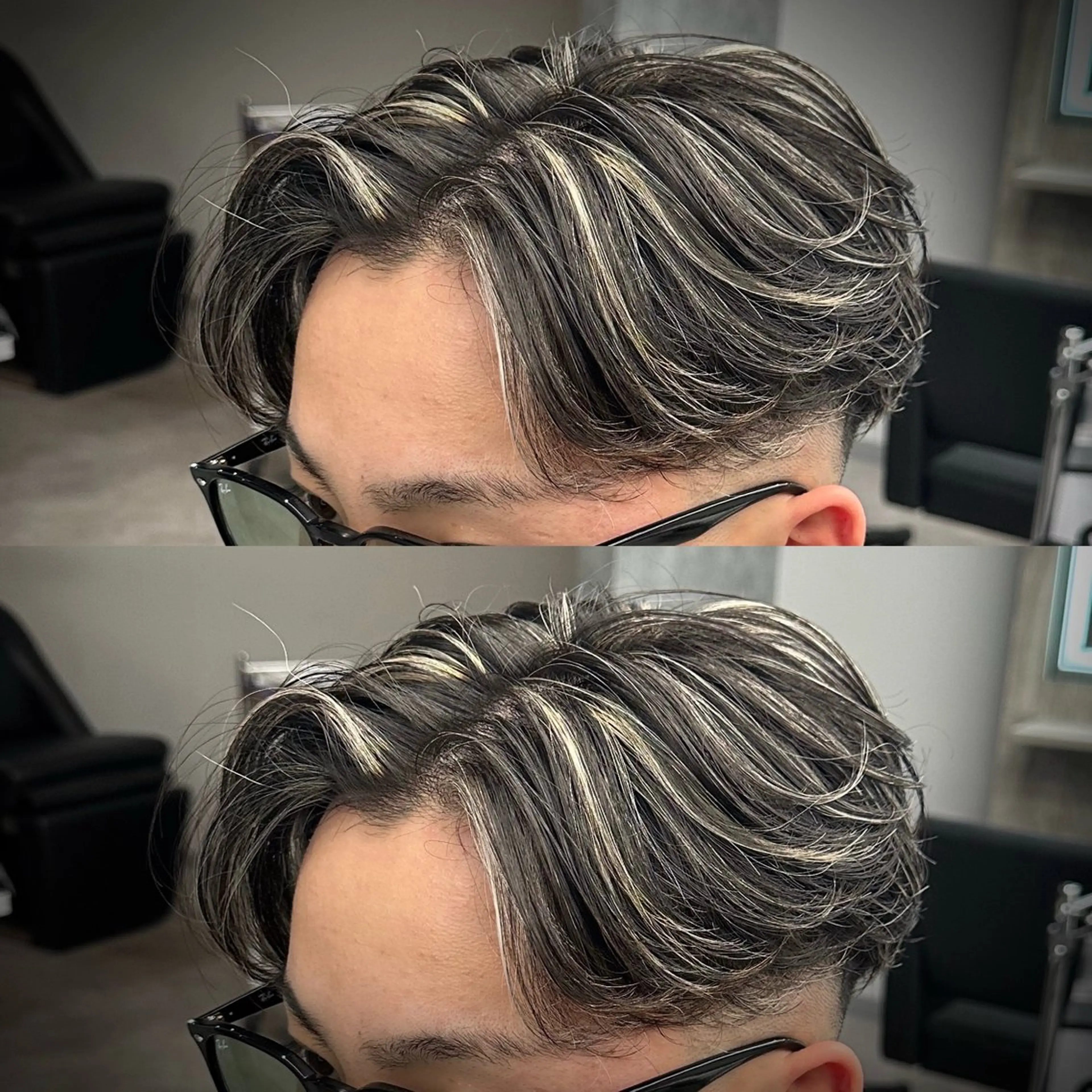 【カラー人気No.1】メンズハイライトメッシュ+カット ¥3,900の写真