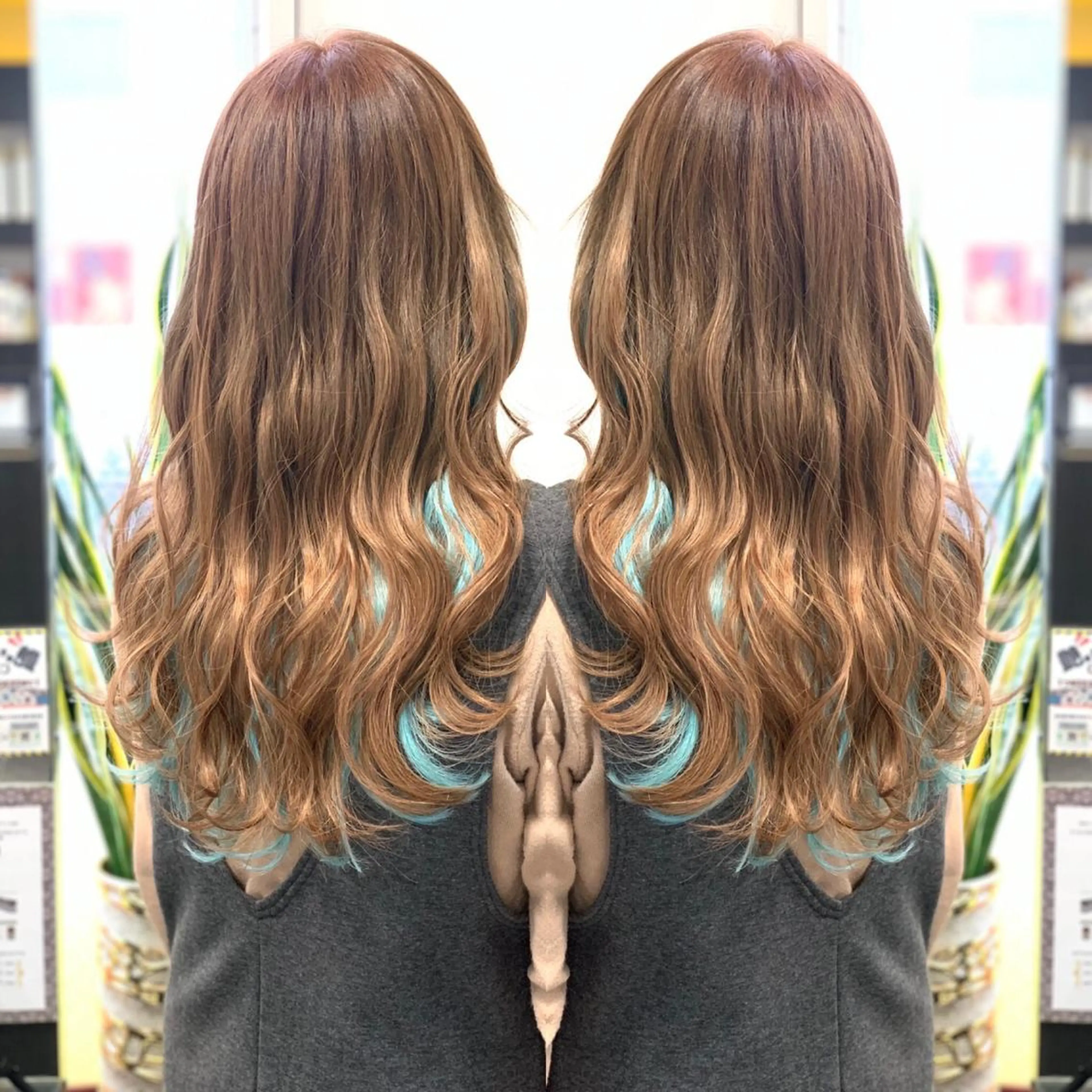 ロング カラー シールエクステ エクステ 韓国カラー/エクステ carryのヘアスタイル