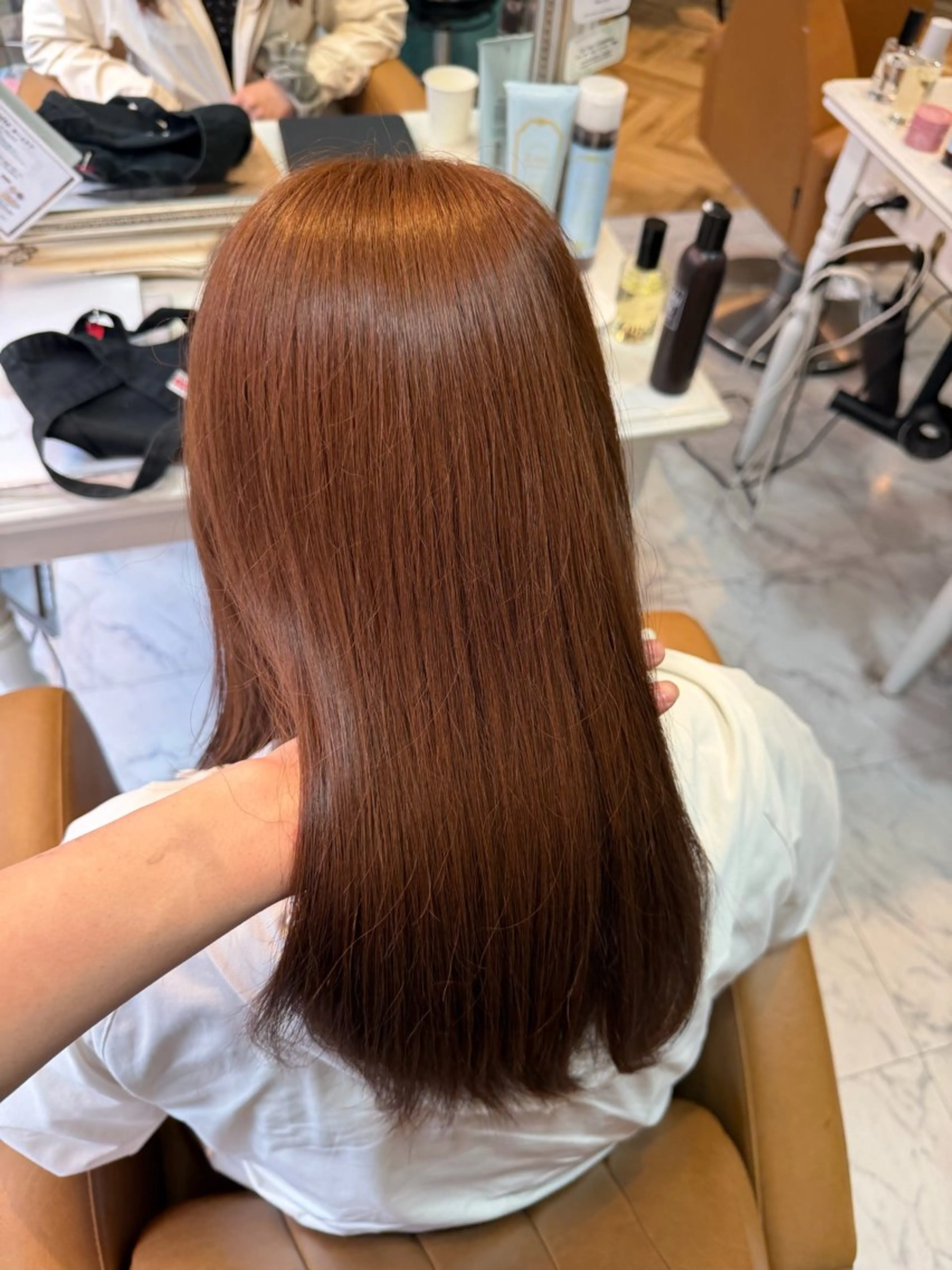 ロング 髪質改善 韓国風ヘア レイヤーカット 縮毛矯正 酸性ストレート るい/艶カラー/美髪 縮毛矯正/白髪染めのヘアスタイル