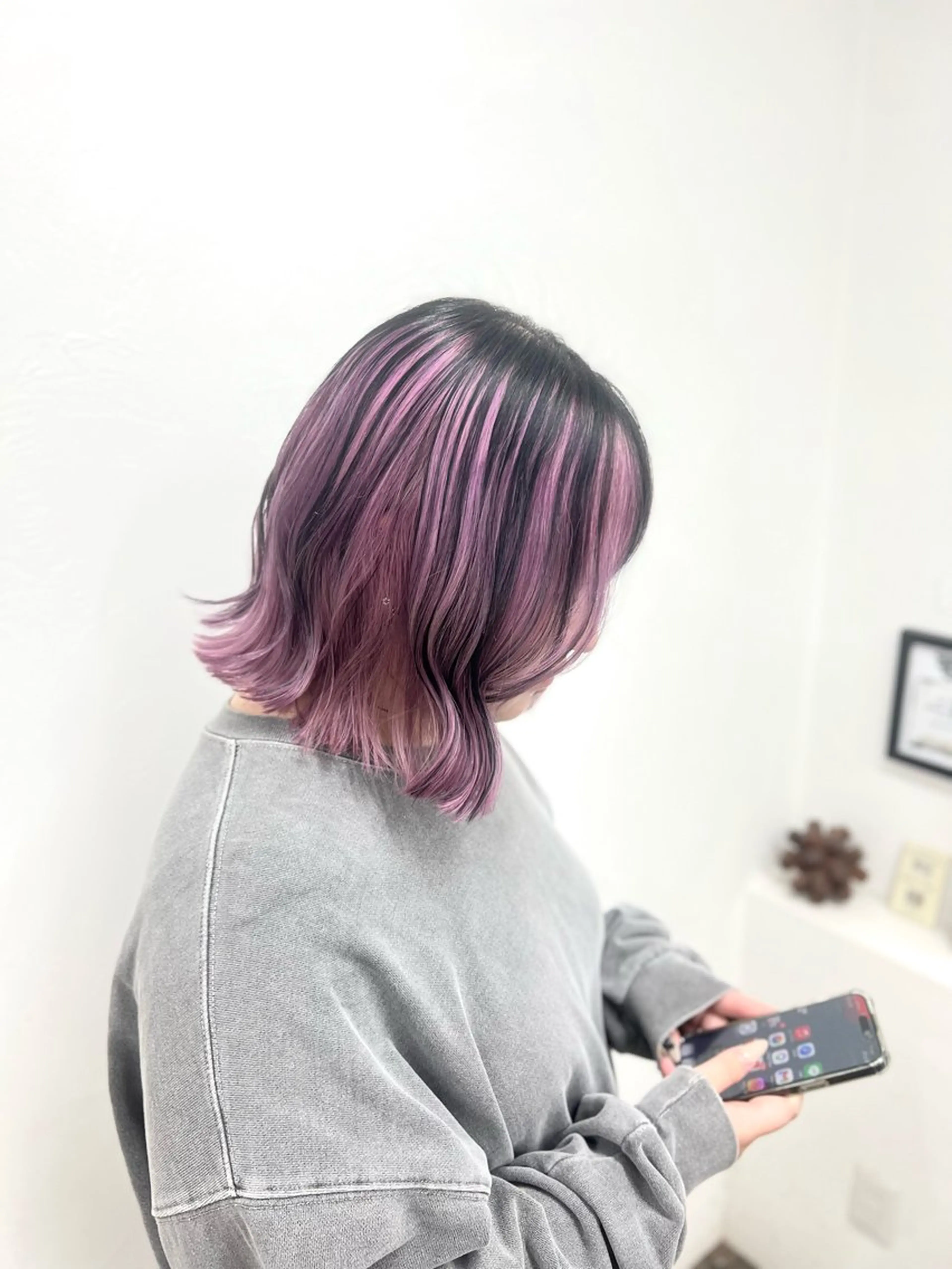 ミディアム カラー ヘアカラー 等々力 唯奈のヘアスタイル