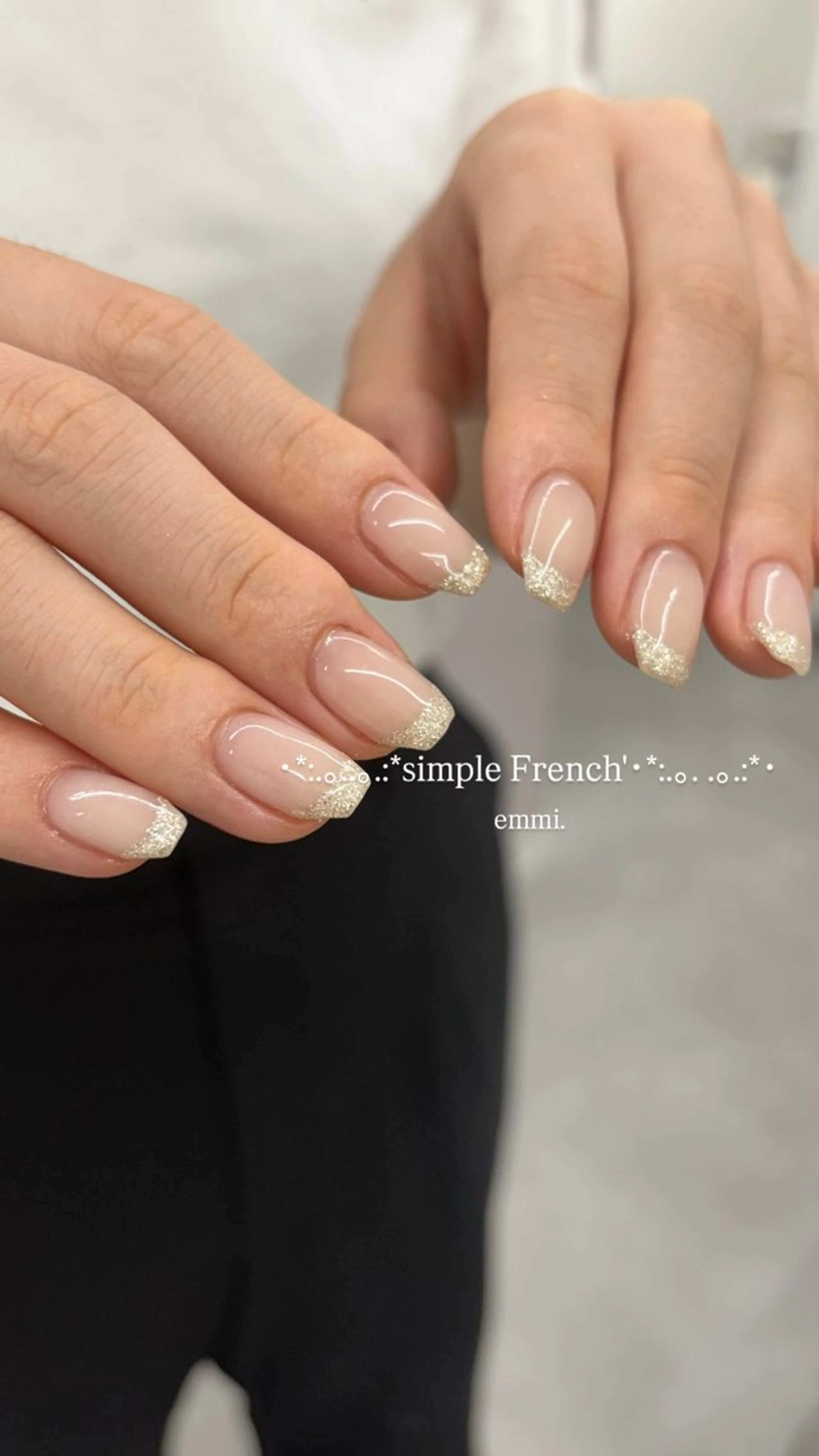 ネイル チークネイル フレンチネイル ガーリー 氷ネイル・うるうるネイル キラキラネイル emmi nailのネイルデザイン