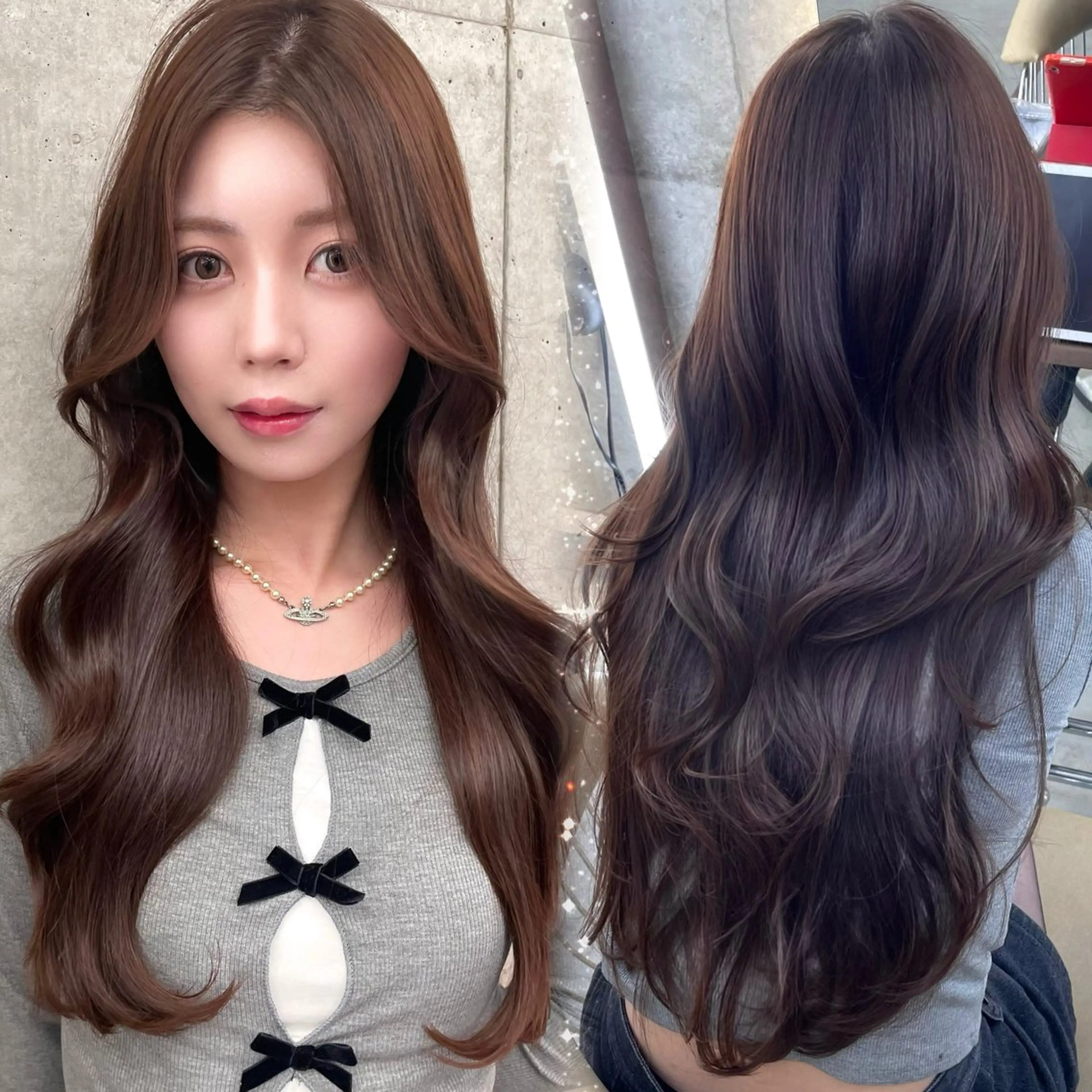 【🎉当日限定クーポン🎉】✨韓国トレンドハッシュカット✂️艶カラー+超音波1STEPトリートメントの写真