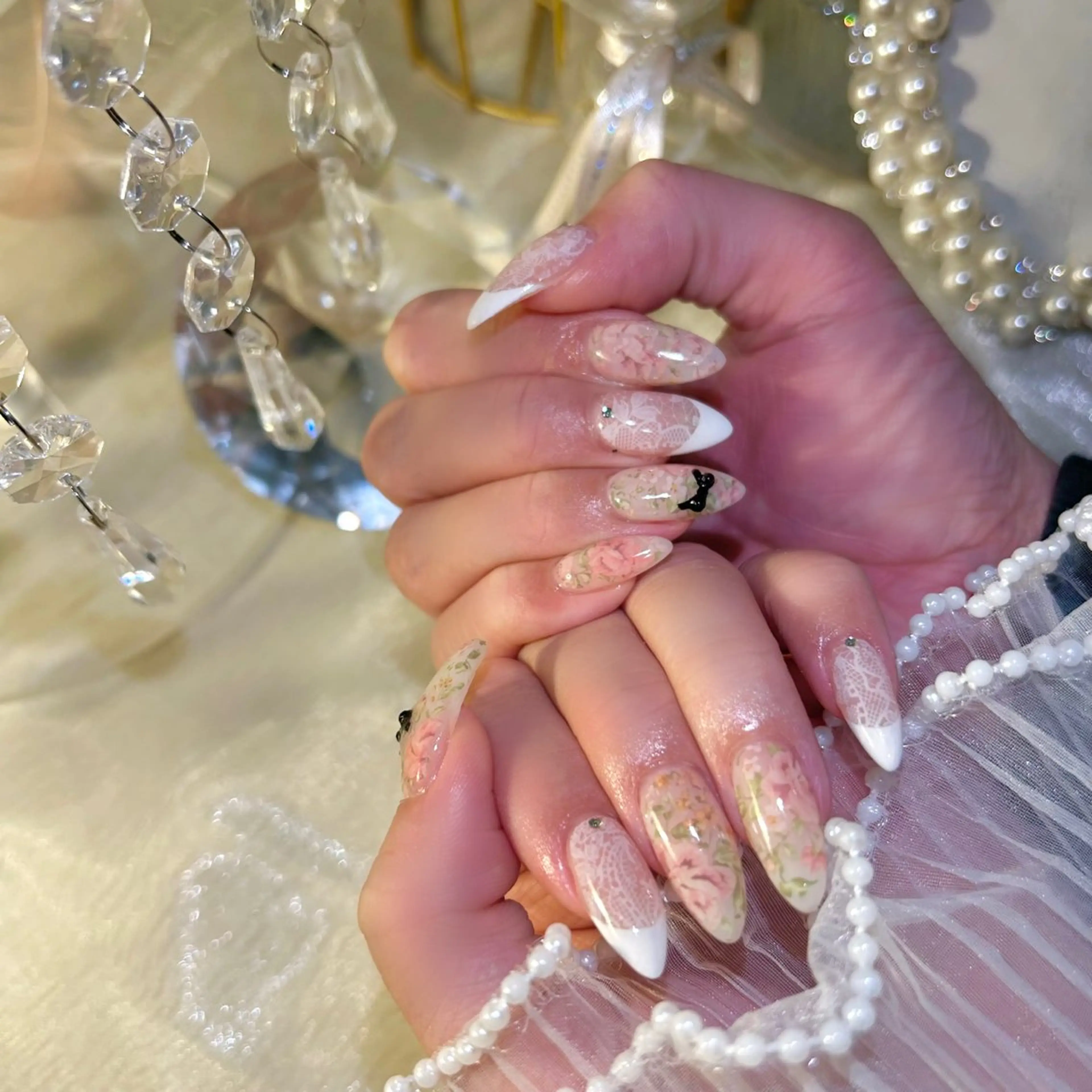 ネイル 長さ出し 持ち込み ハンドネイル nail salon luan堀江店のネイルデザイン