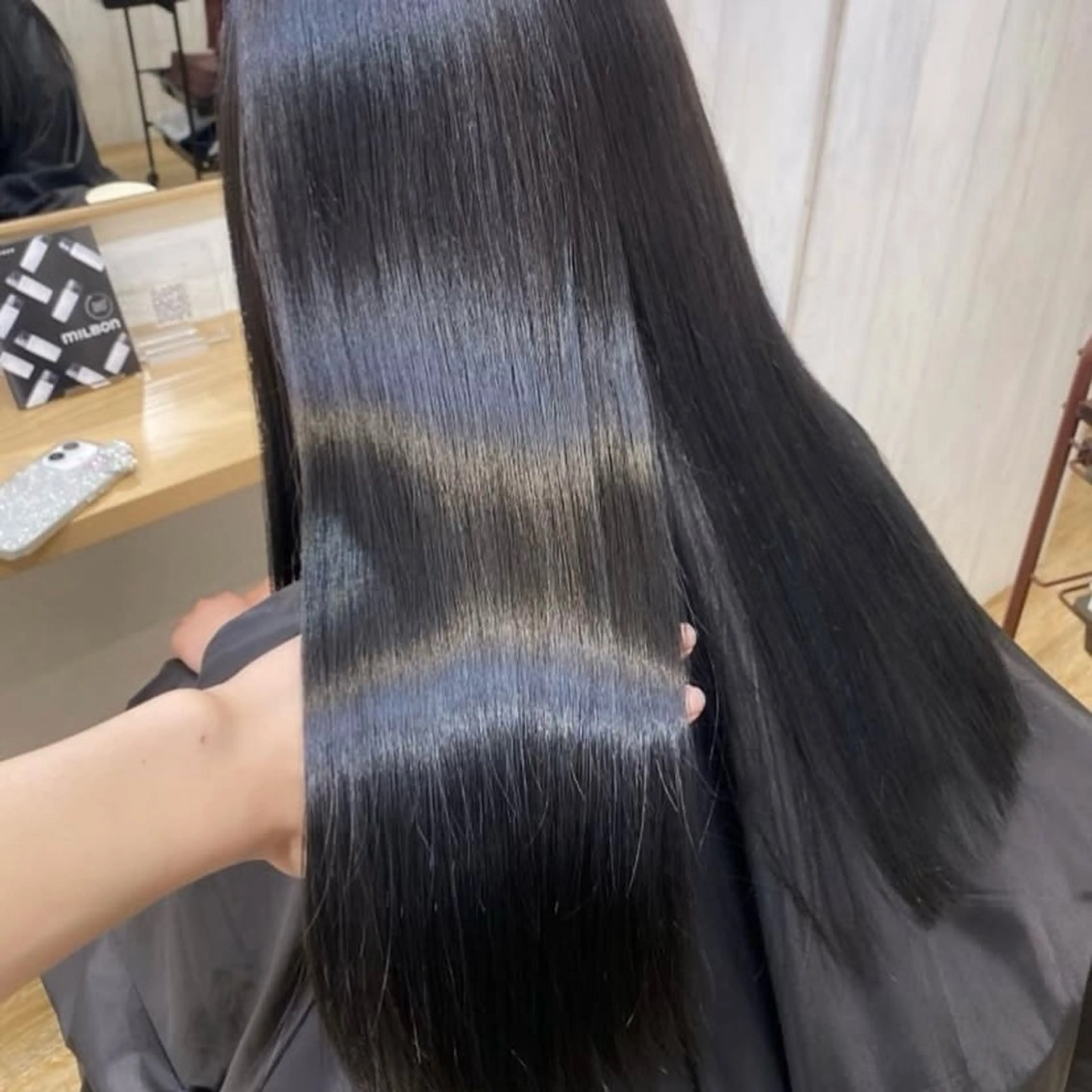 カラー アッシュ ベージュカラー 黒髪 ブルーカラー ブルーブラック ヘアカラー トリートメント 透明感/韓国風 🤍moeka🤍のヘアスタイル