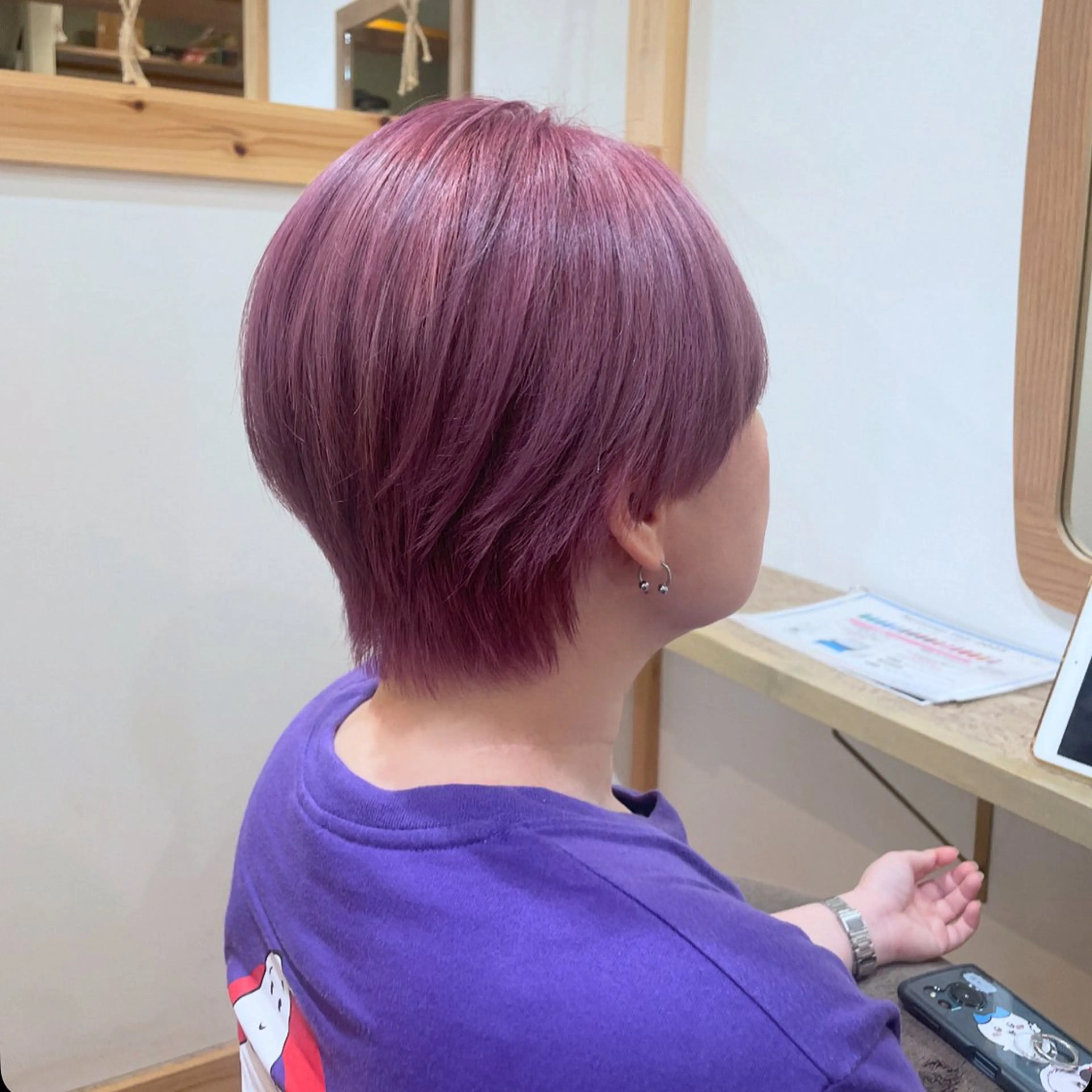 ショート カット ヘアカラー トリートメント 山口里莉 /パーマモデル募集のヘアスタイル