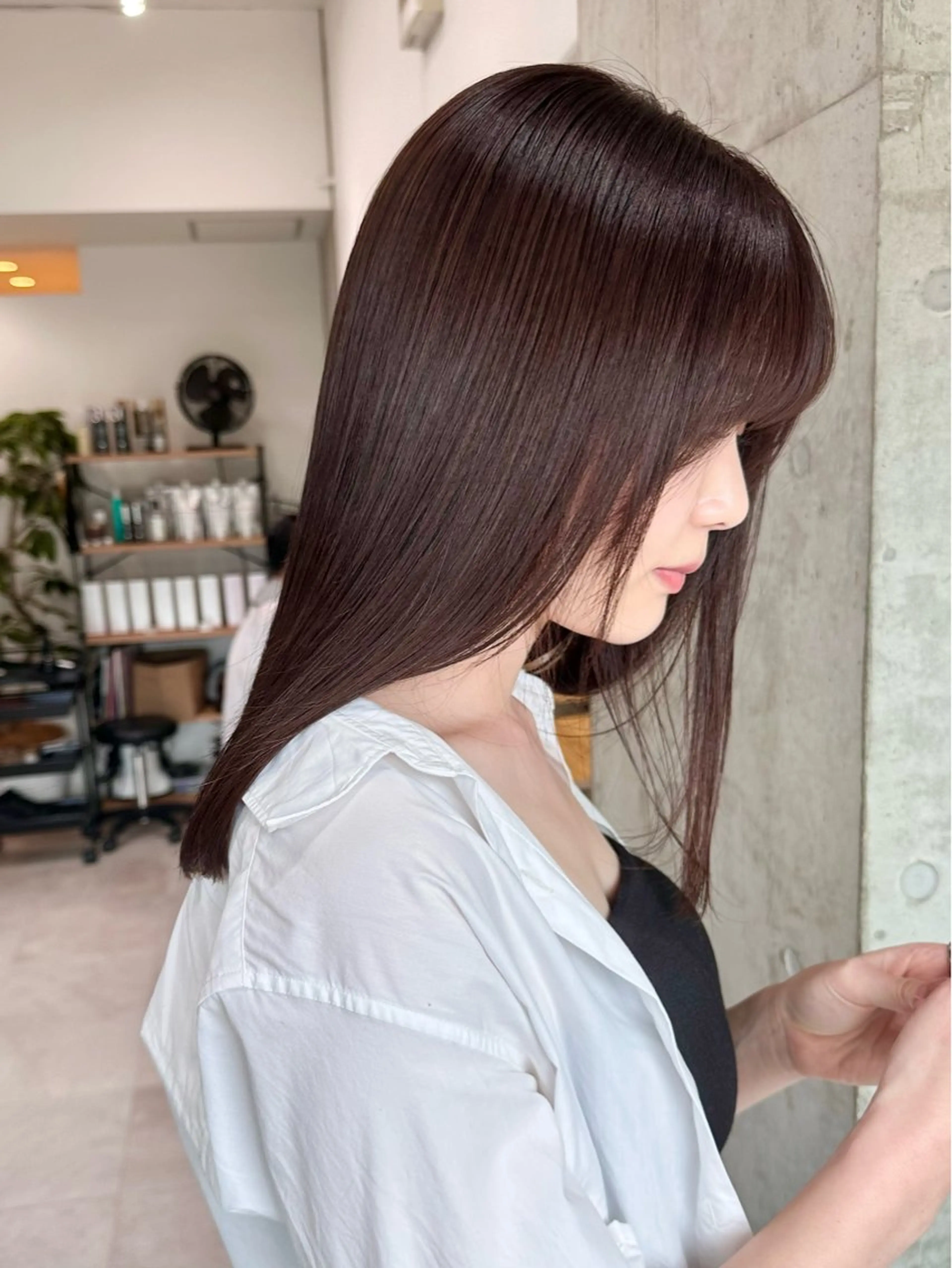 ミディアム カット ヘアカラー トリートメント ✨透明感カラー/縮毛 恵比寿HAYATO✨のヘアスタイル