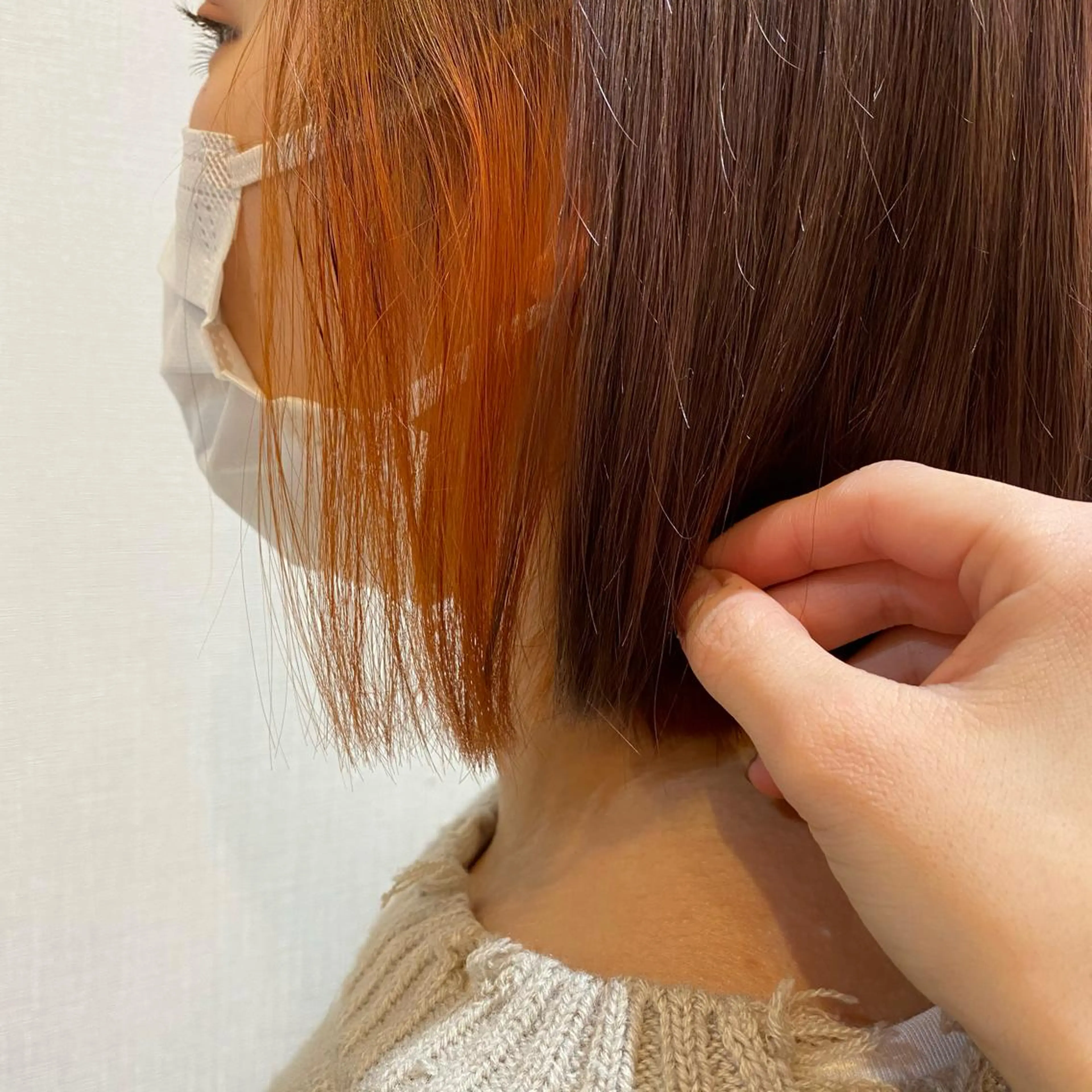 ショート カラー インナーカラー オレンジ sol Amiのヘアスタイル