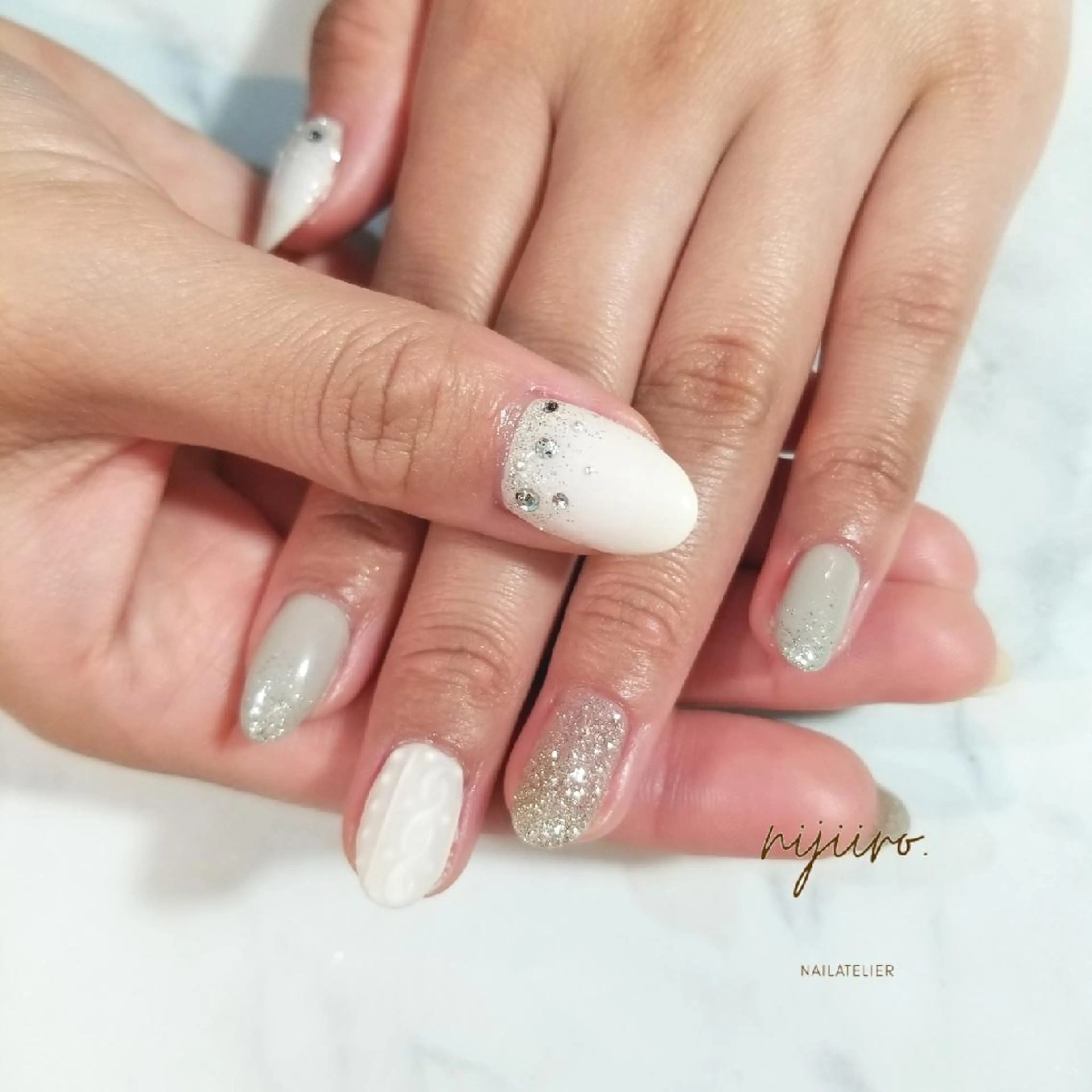 ネイル フラッシュネイル マットネイル ハンドネイル nijiiro🌈 サトウのネイルデザイン