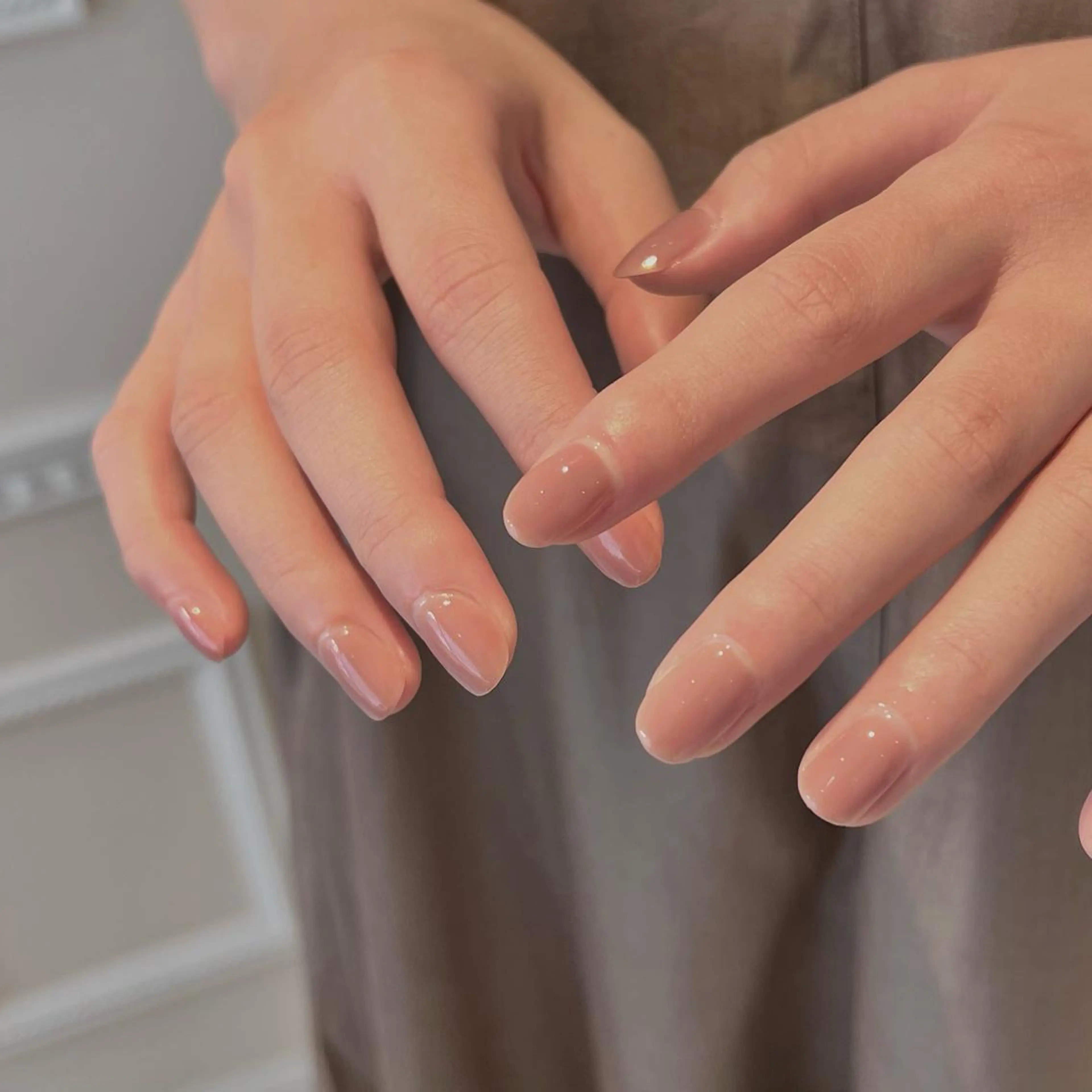 ネイル ワンカラーネイル ハンドネイル 🎀チーク/ちゅるん 🫧chisa🎀のネイルデザイン