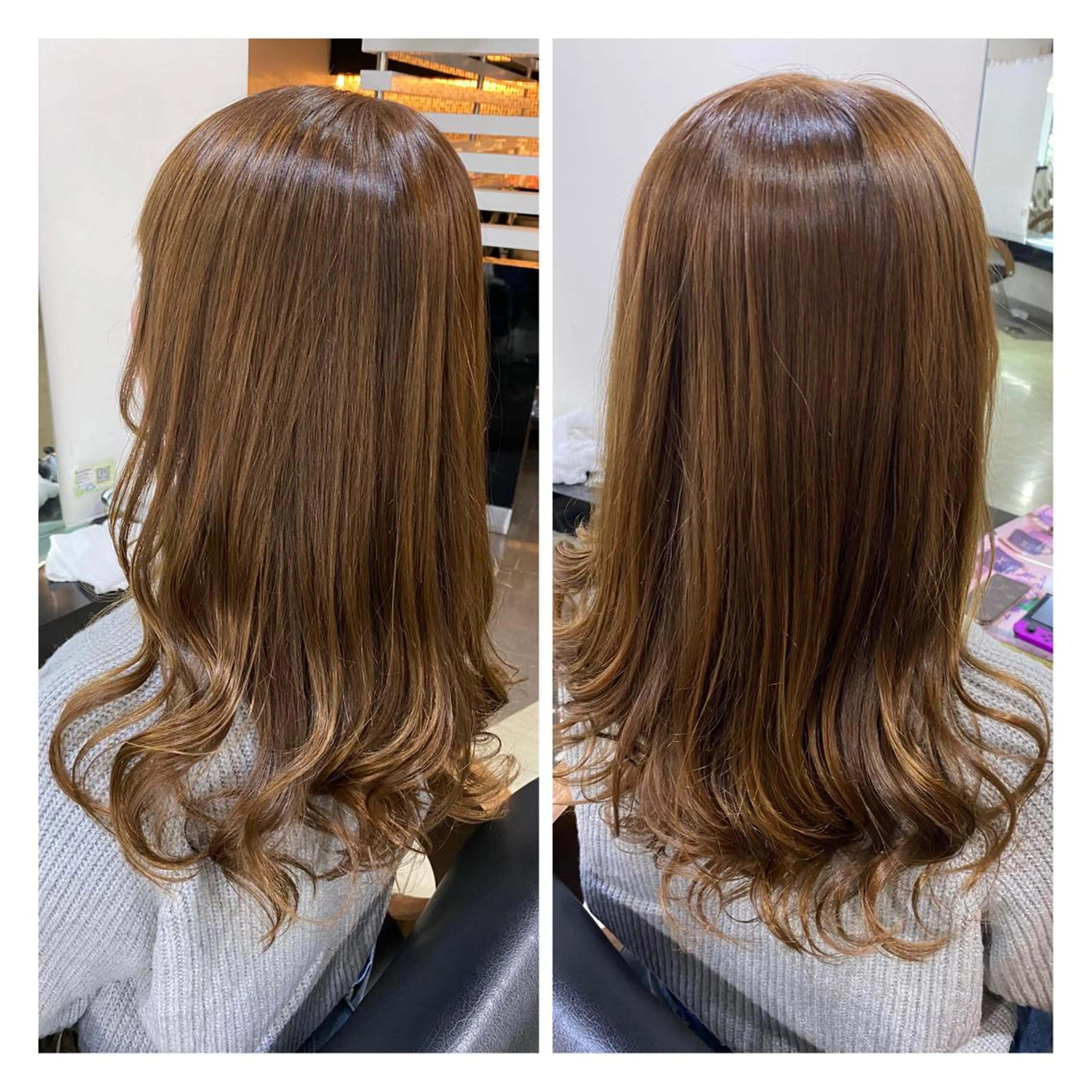 セミロング カラー パーマ ヘアアレンジ アッシュ ベージュカラー 烏山 達也のヘアスタイル