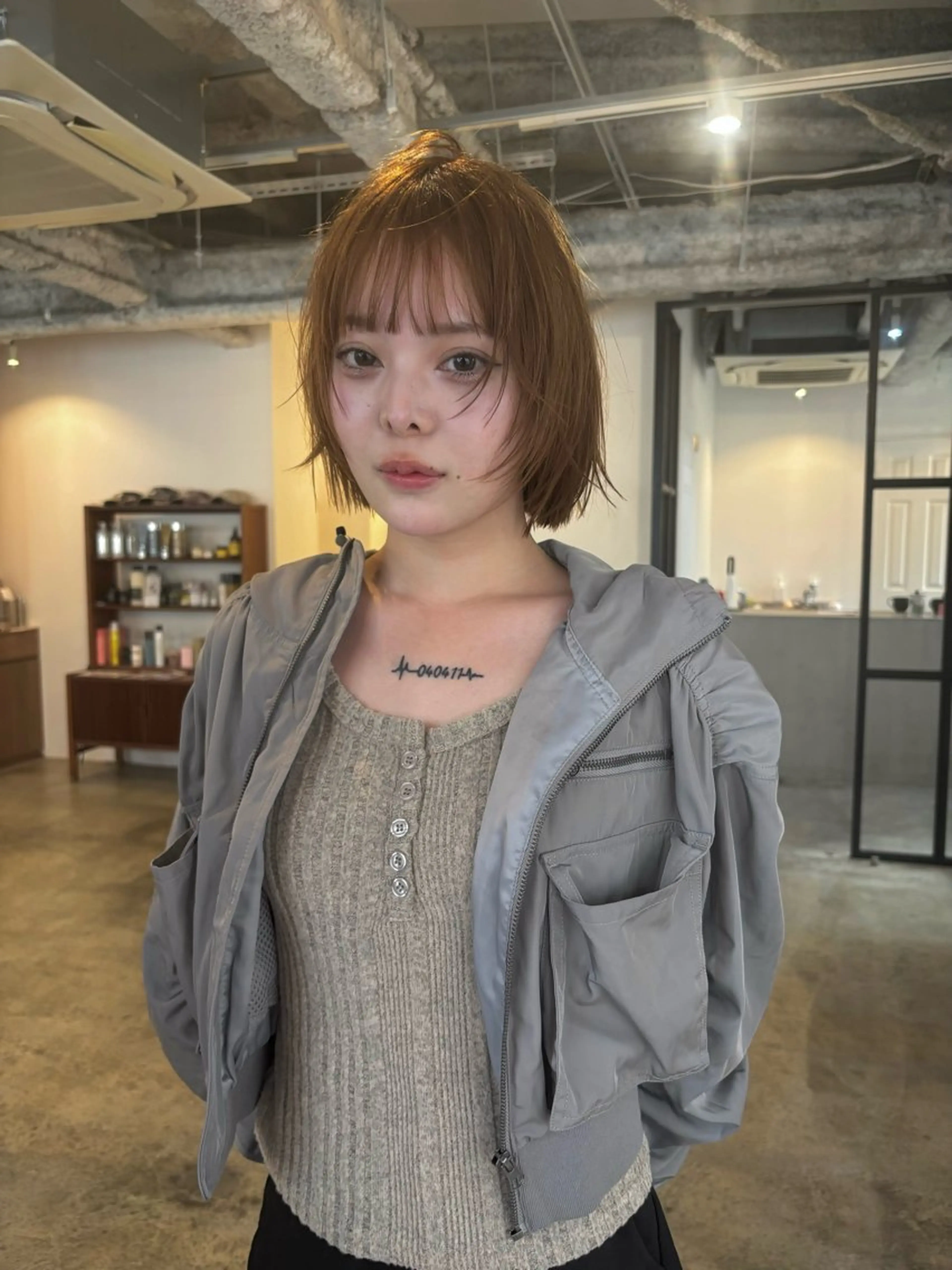 ショート パーマ ボブ 顔まわりレイヤー 顔周りカット レイヤーカット ストレートパーマ カット 縮毛矯正 yu maのヘアスタイル