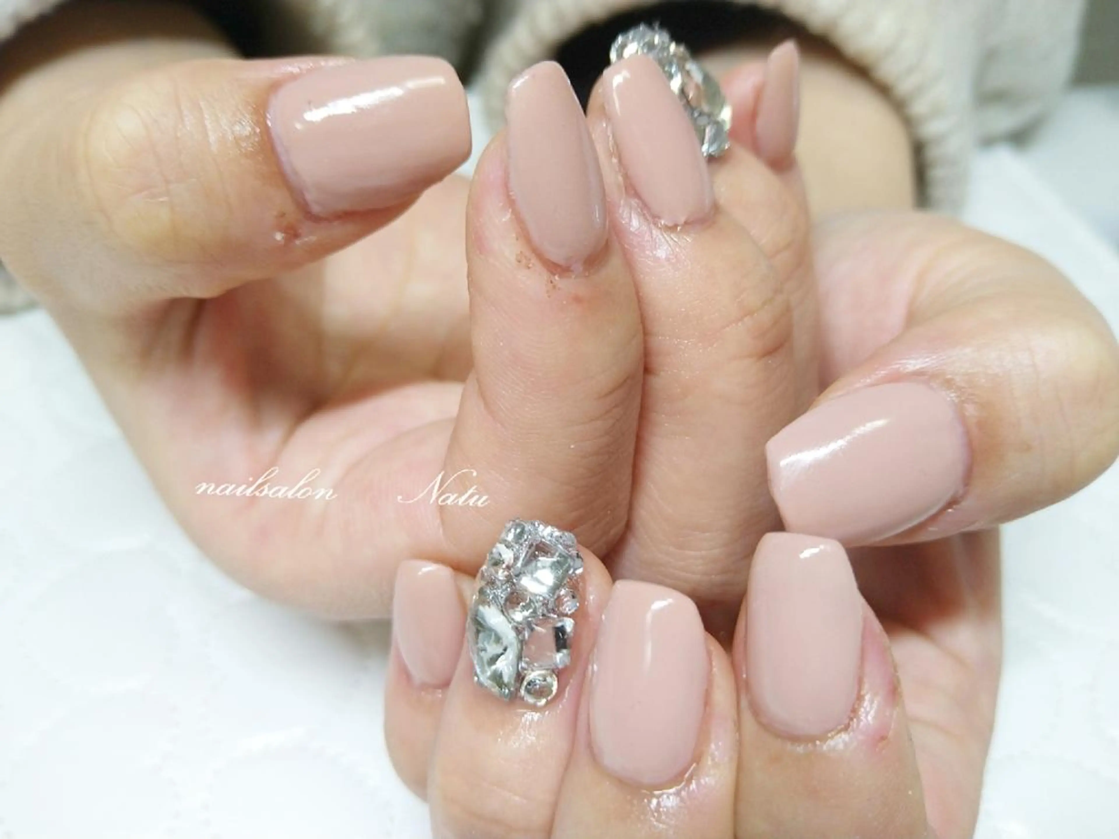 ネイル 長さ出し ワンカラーネイル スクエアネイル nailsalon　 Natuのネイルデザイン