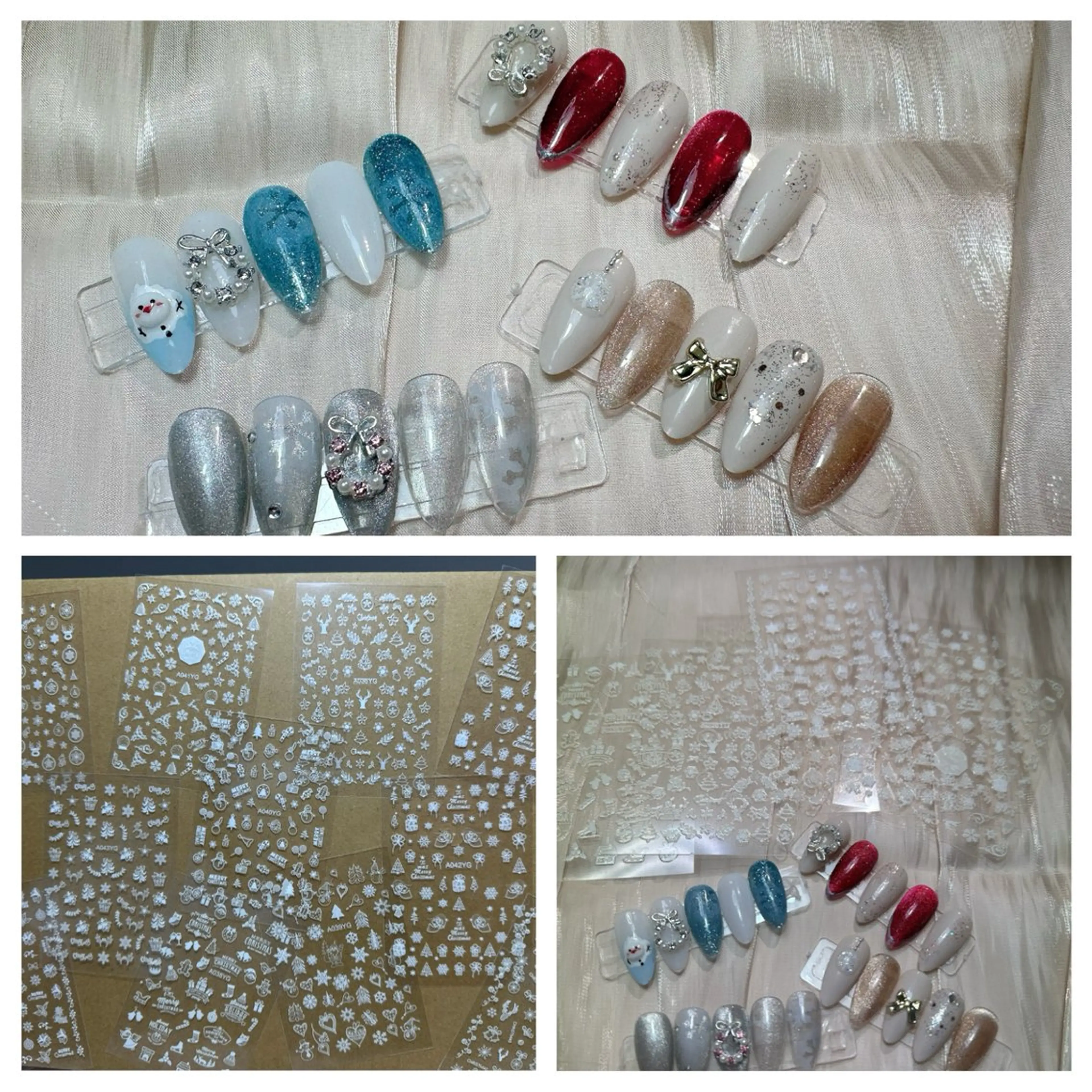 ネイル 冬ネイル クリスマス kao nail マグネット/長さだしのネイルデザイン