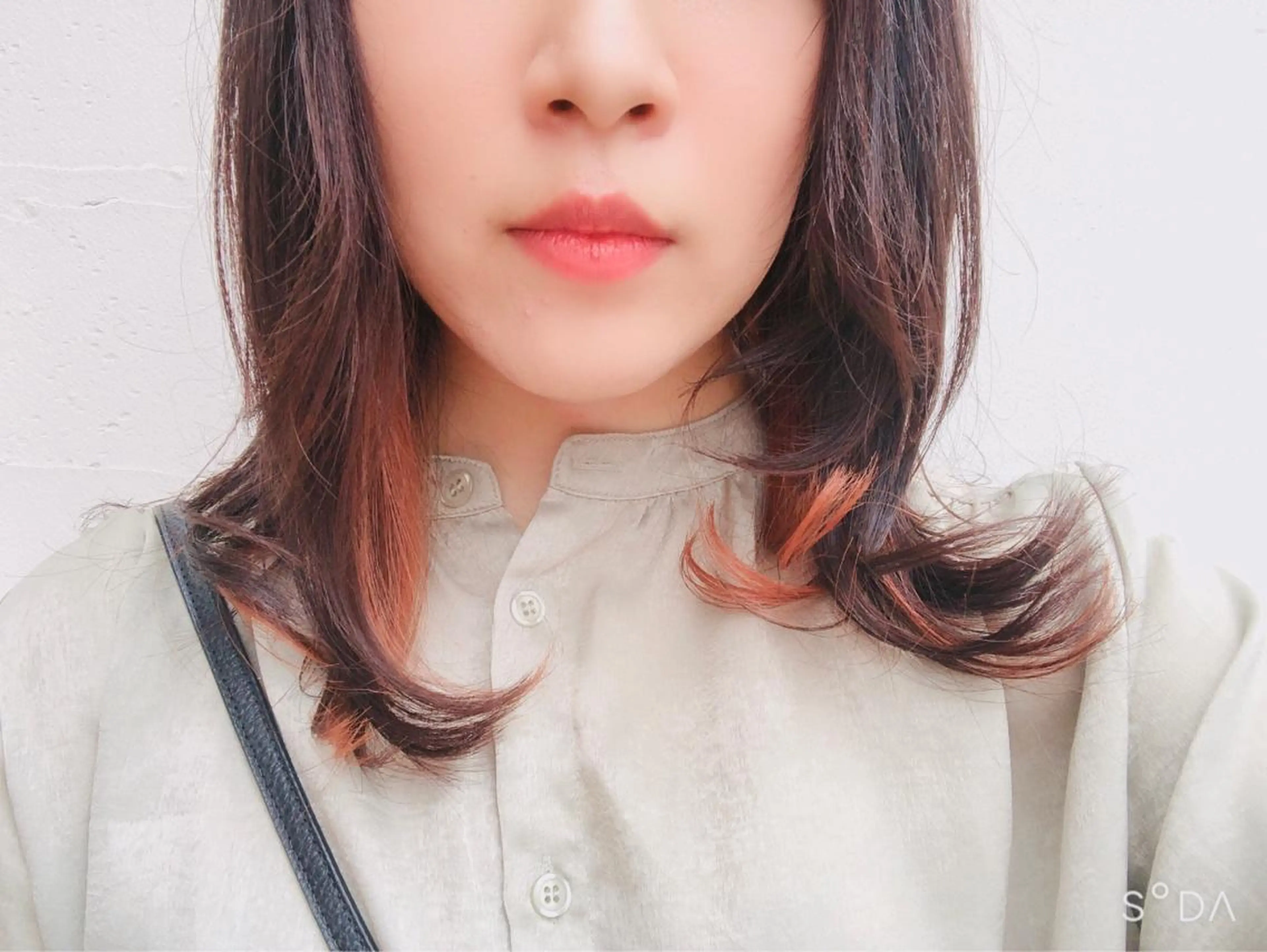 ミディアム カラー インナーカラー オレンジ カット ヘアカラー 公庄　グジョウ 　隆　　タカシのヘアスタイル