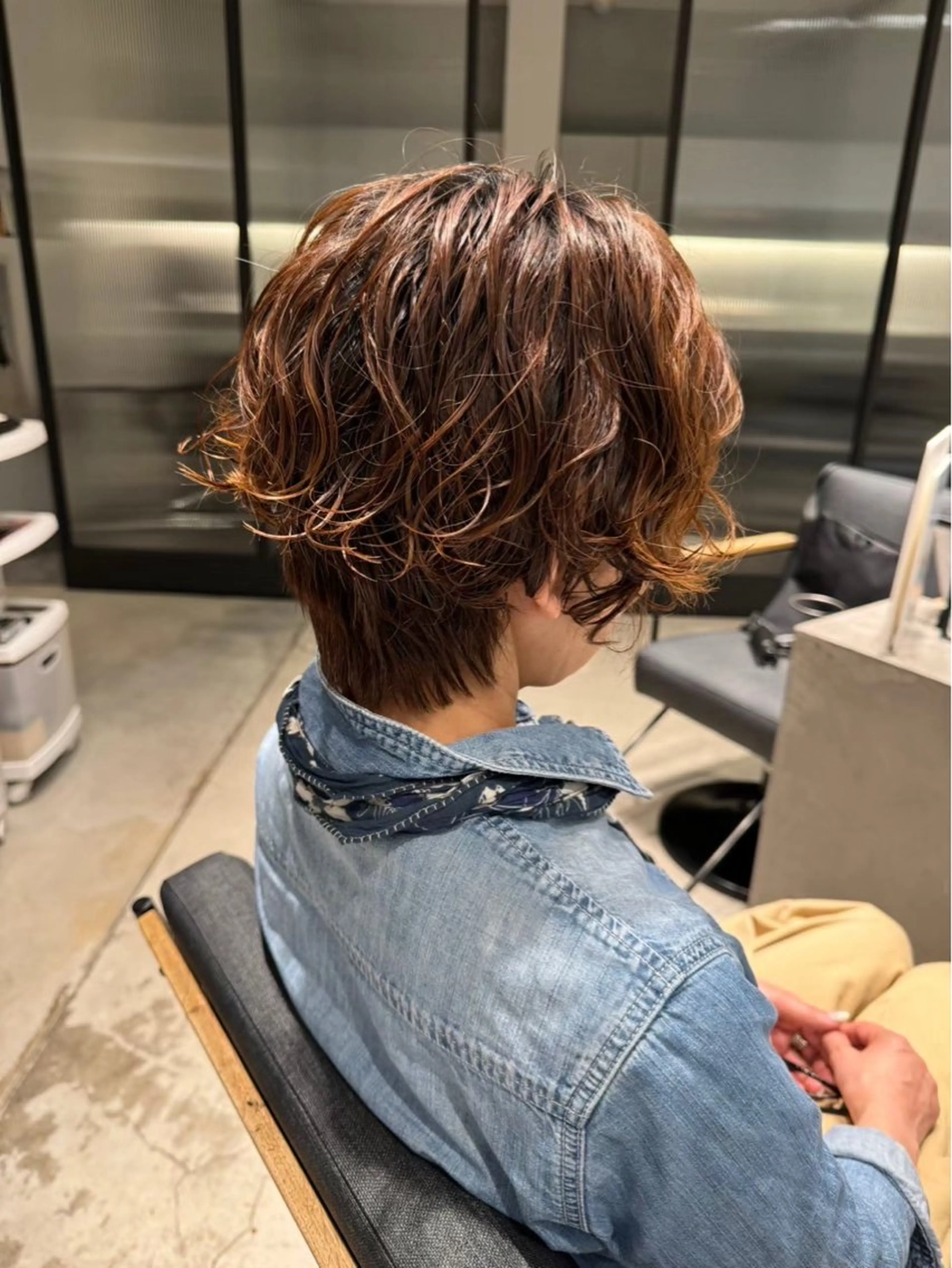 ショート パーマ 美髪ストレート✨️ 義見 優斗のヘアスタイル