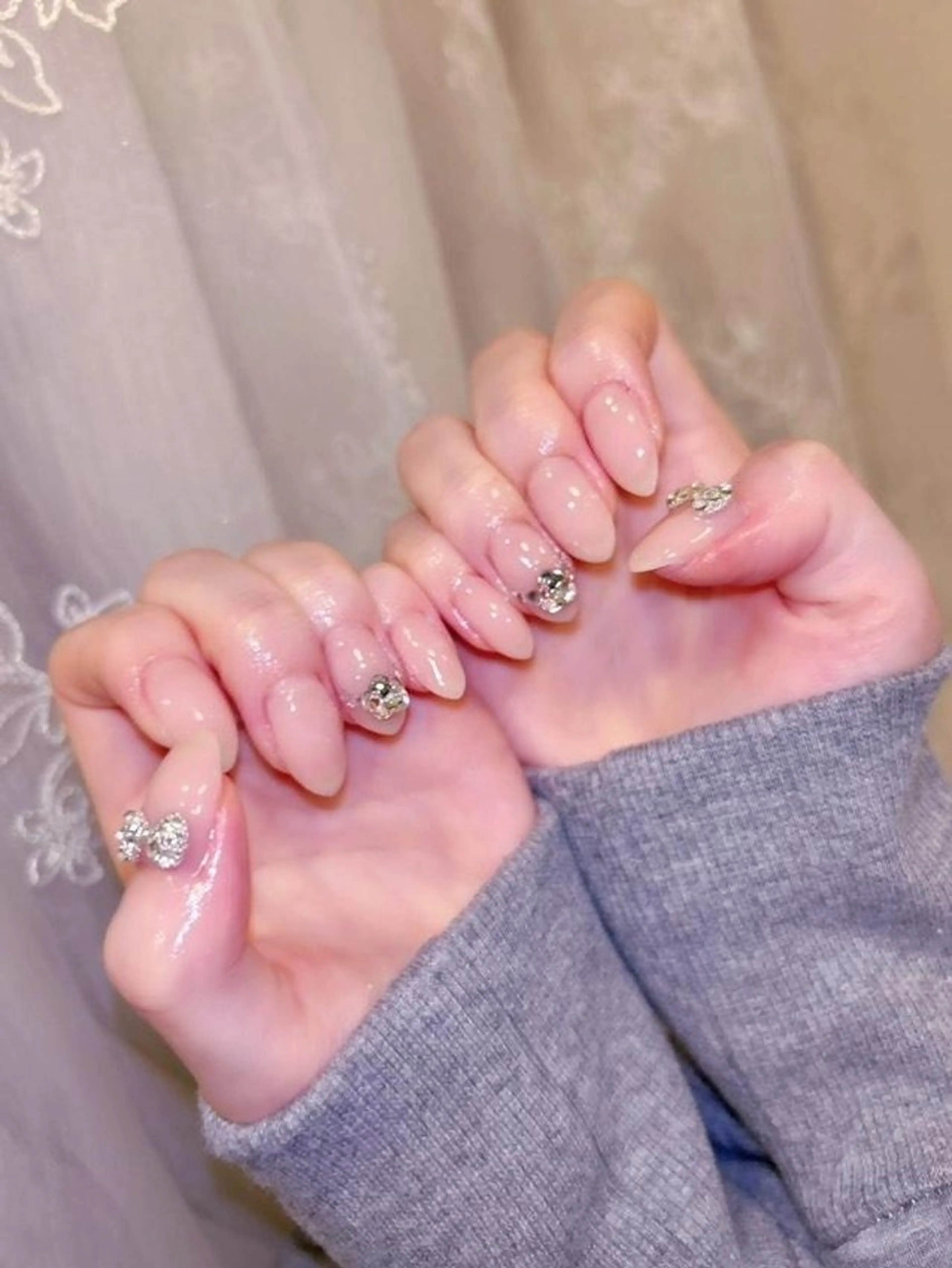 ネイル 長さ出し ジェルネイル 韓国ネイル マグネットネイル ニュアンスネイル I LOVE ME NAIL.｡.:*♡のネイルデザイン