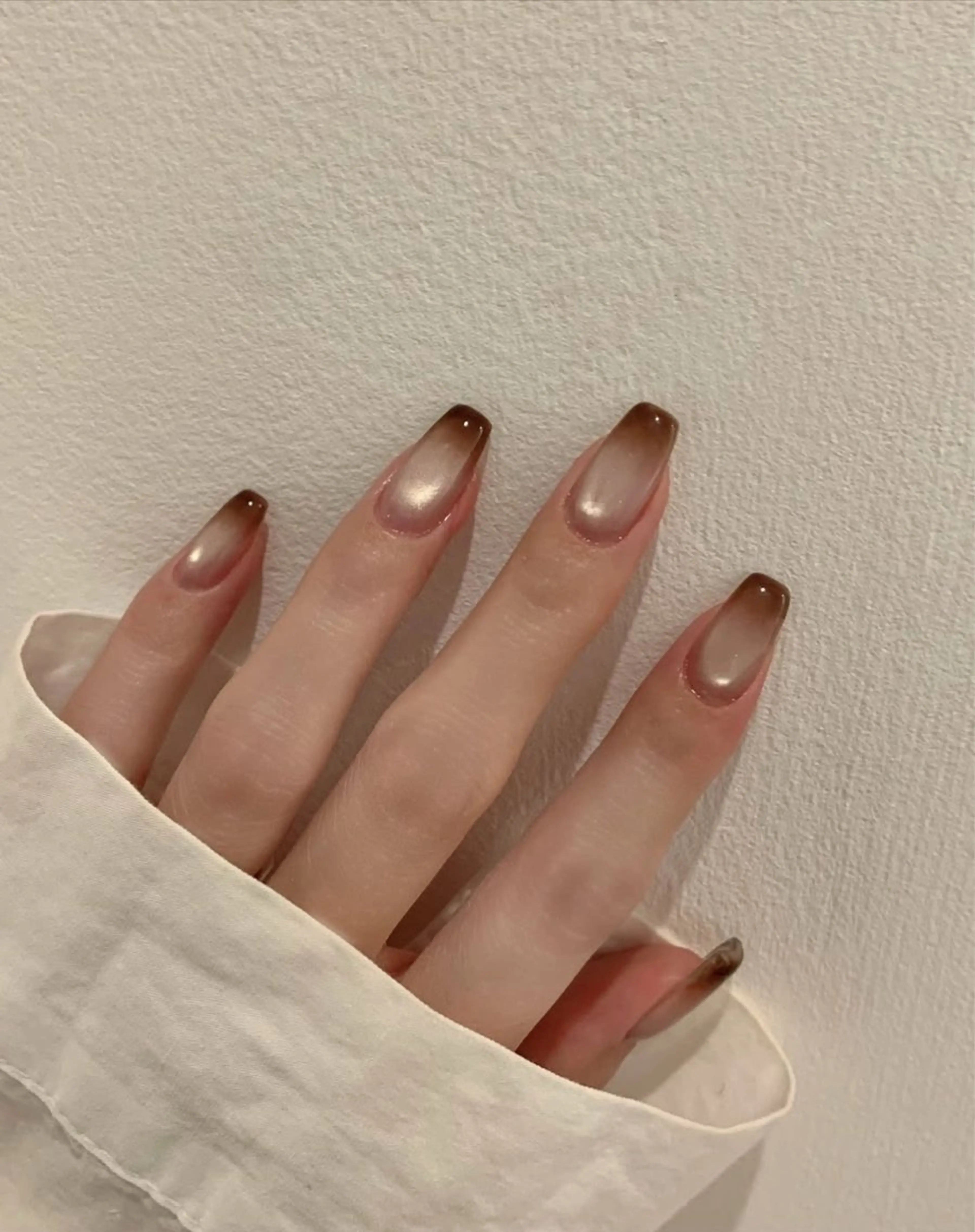 ネイル アートネイル オーロラネイル チークネイル 長さ出し フットネイル ハンドネイル 銀河_ Chan nailsのネイルデザイン