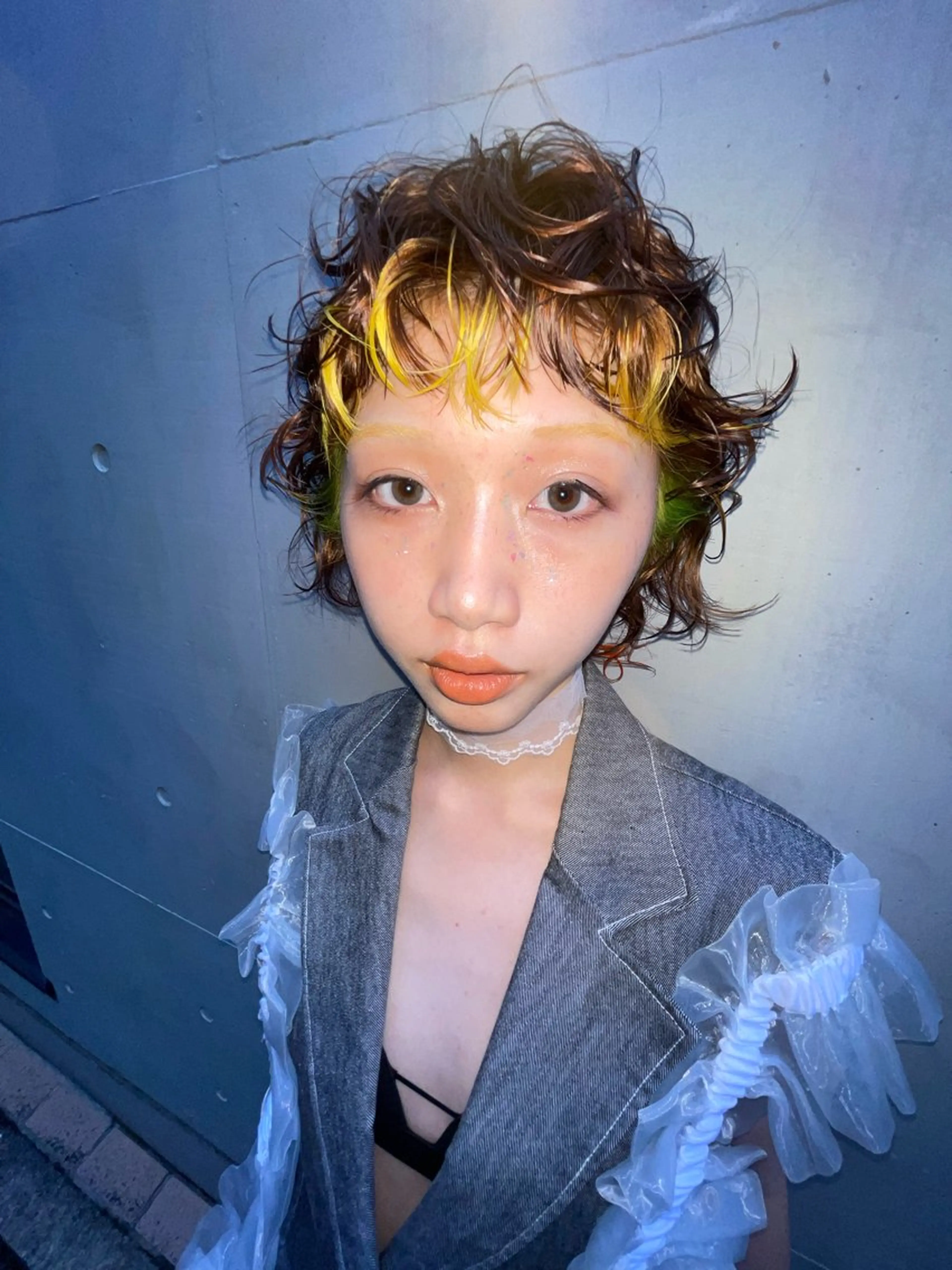 ショート カラー パーマ フジヤ サイタのヘアスタイル