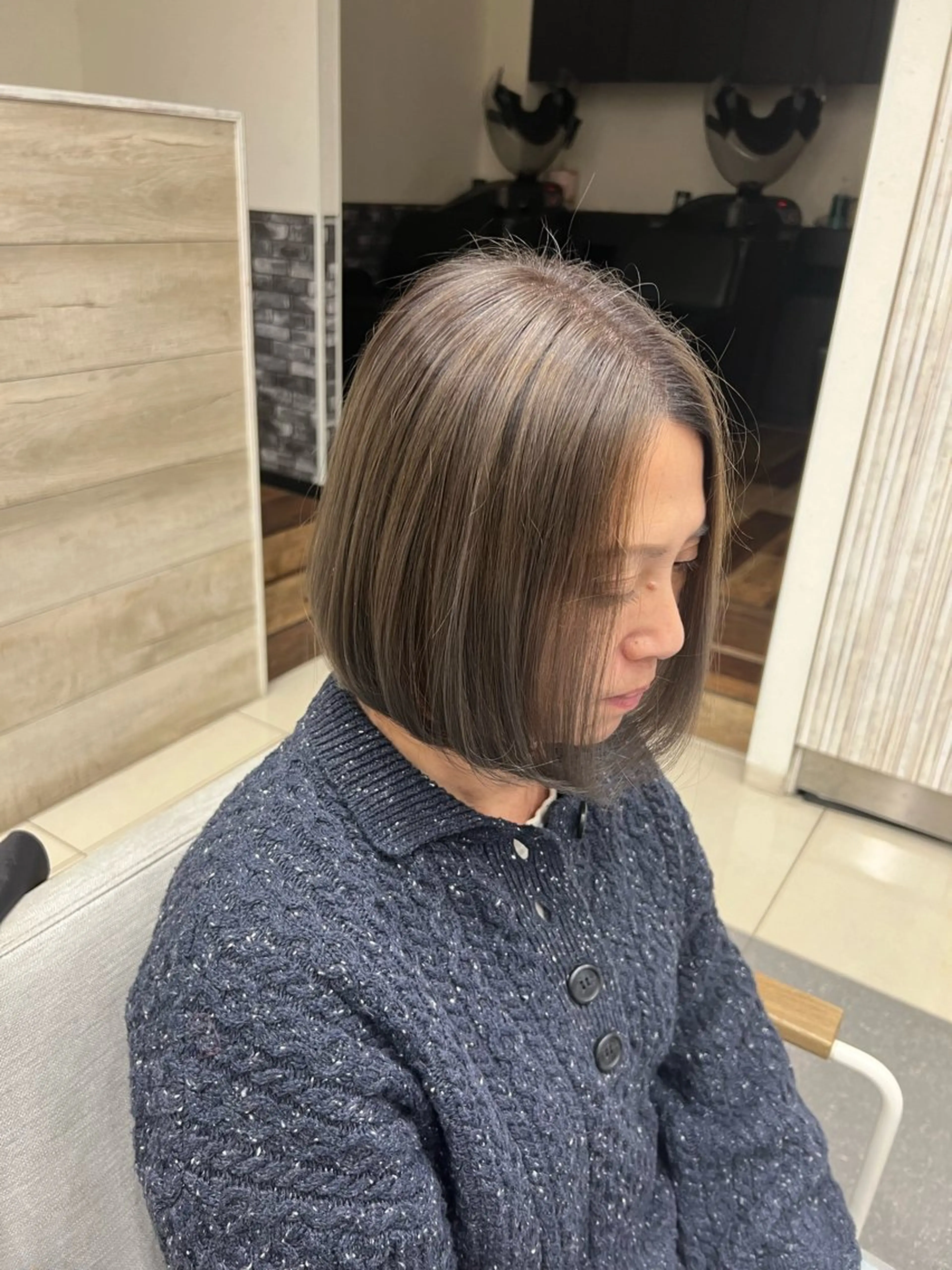 ミディアム カラー ヘアカラー 太白区/白髪ぼかし ハイライト/千葉達人のヘアスタイル