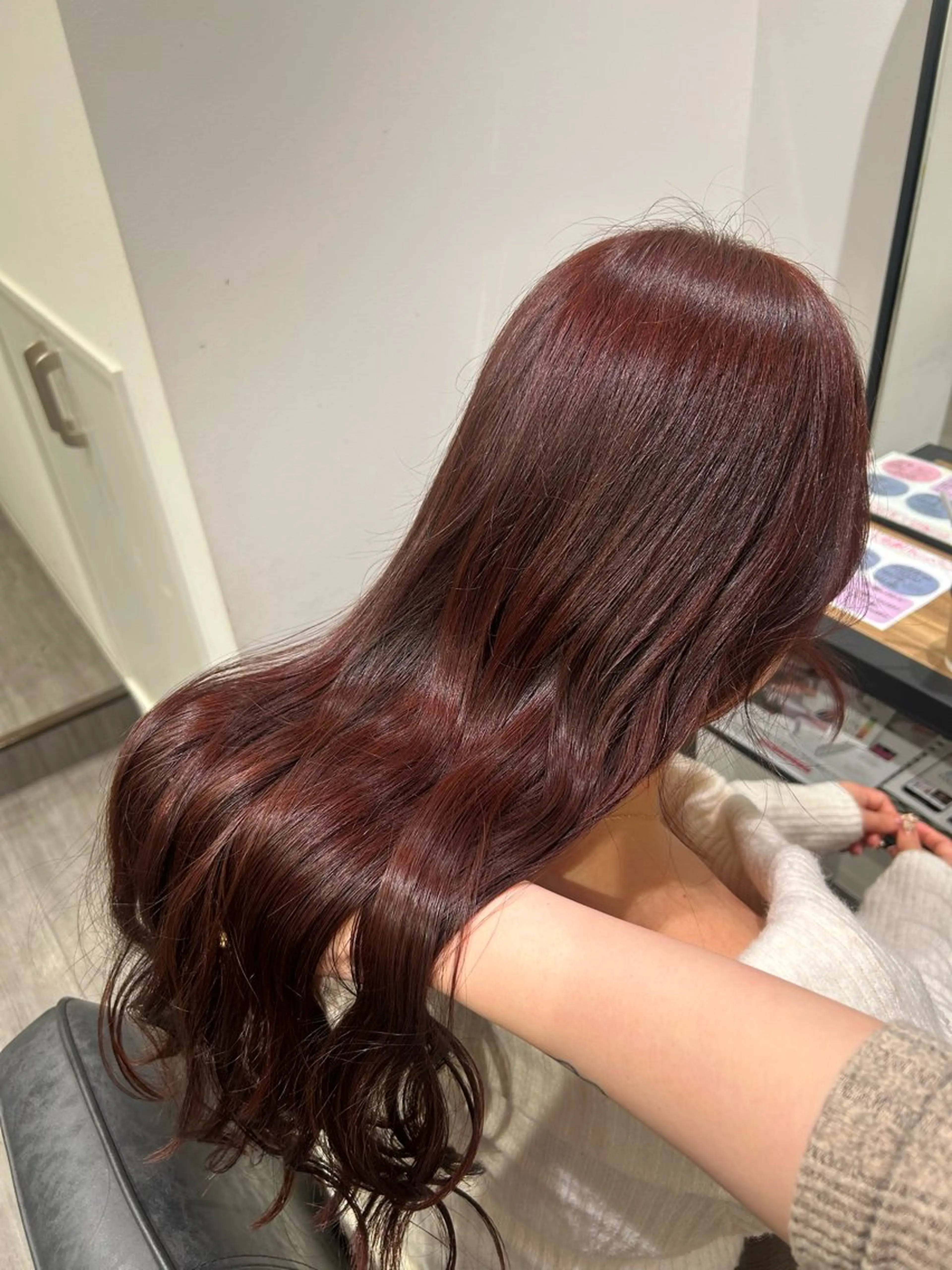 ロング カラー ヘアアレンジ ブラウンカラー ピンクカラー ピンクブラウン ヘアカラー トリートメント cocotte 💟草間紫音💟のヘアスタイル