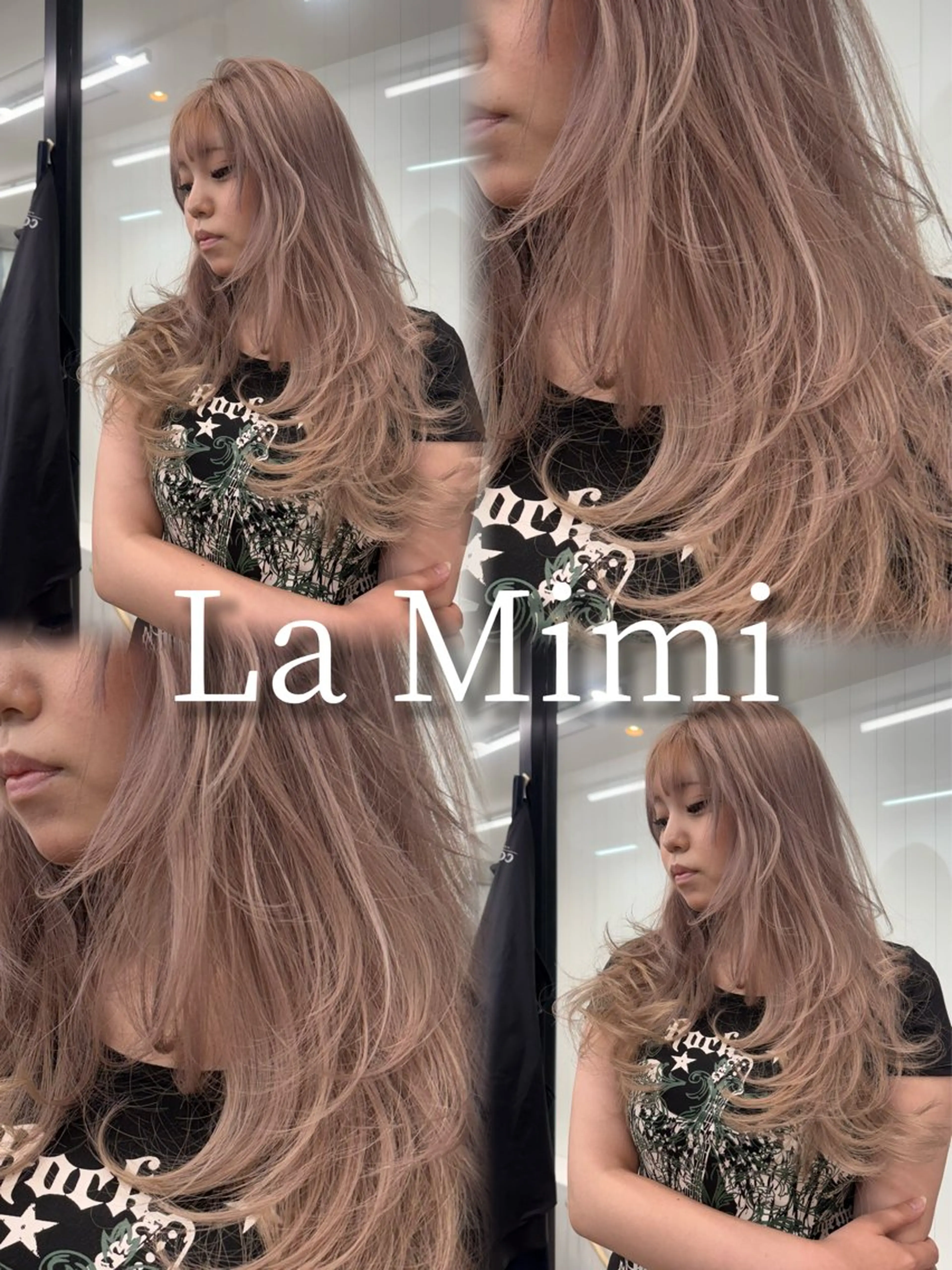 カラー バレイヤージュ ミストバング ブリーチ 透明感カラー ダブルカラー La Mimiのヘアスタイル