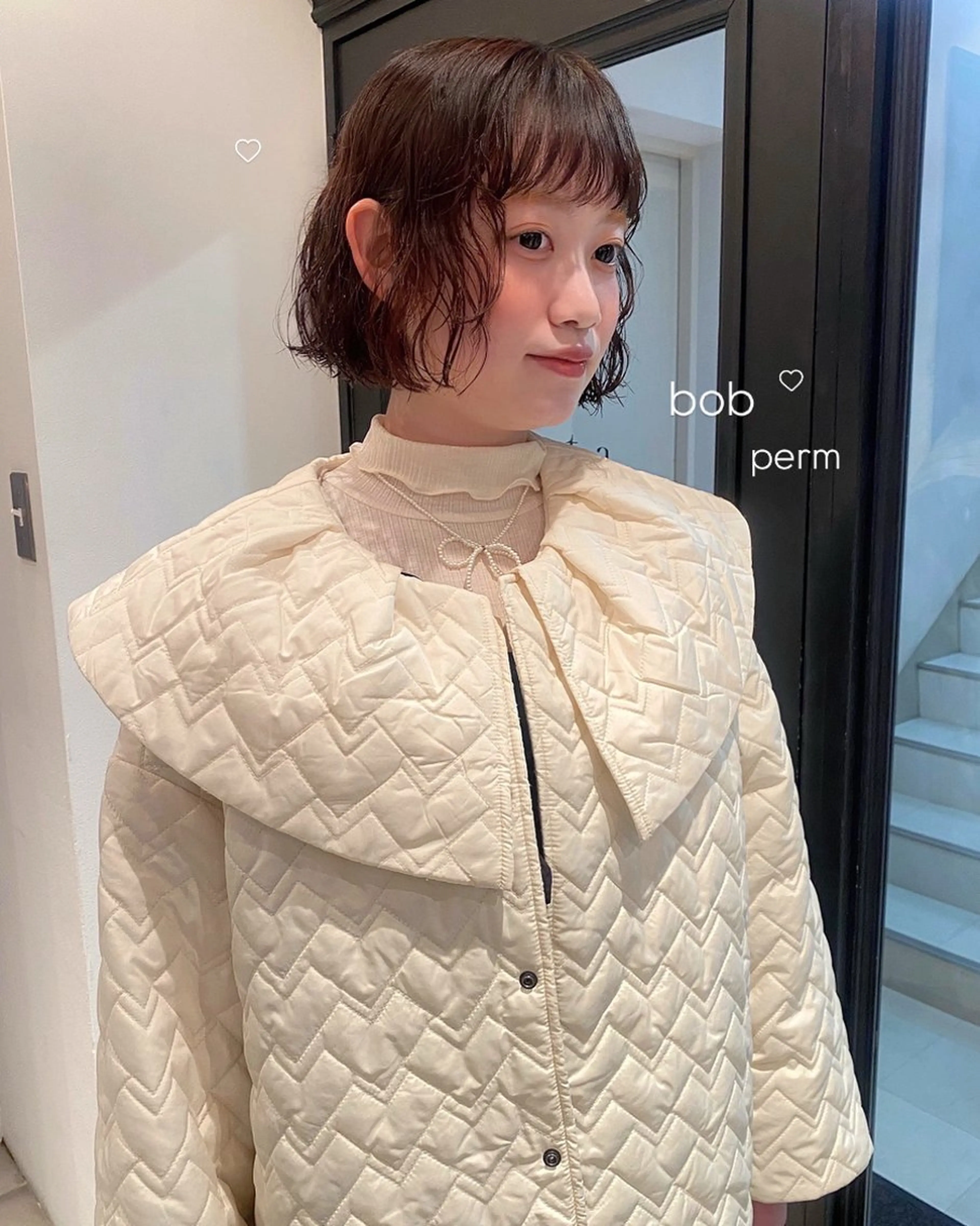 ショート パーマ カット パーマ riria/ボブ /透明感カラー🎀のヘアスタイル