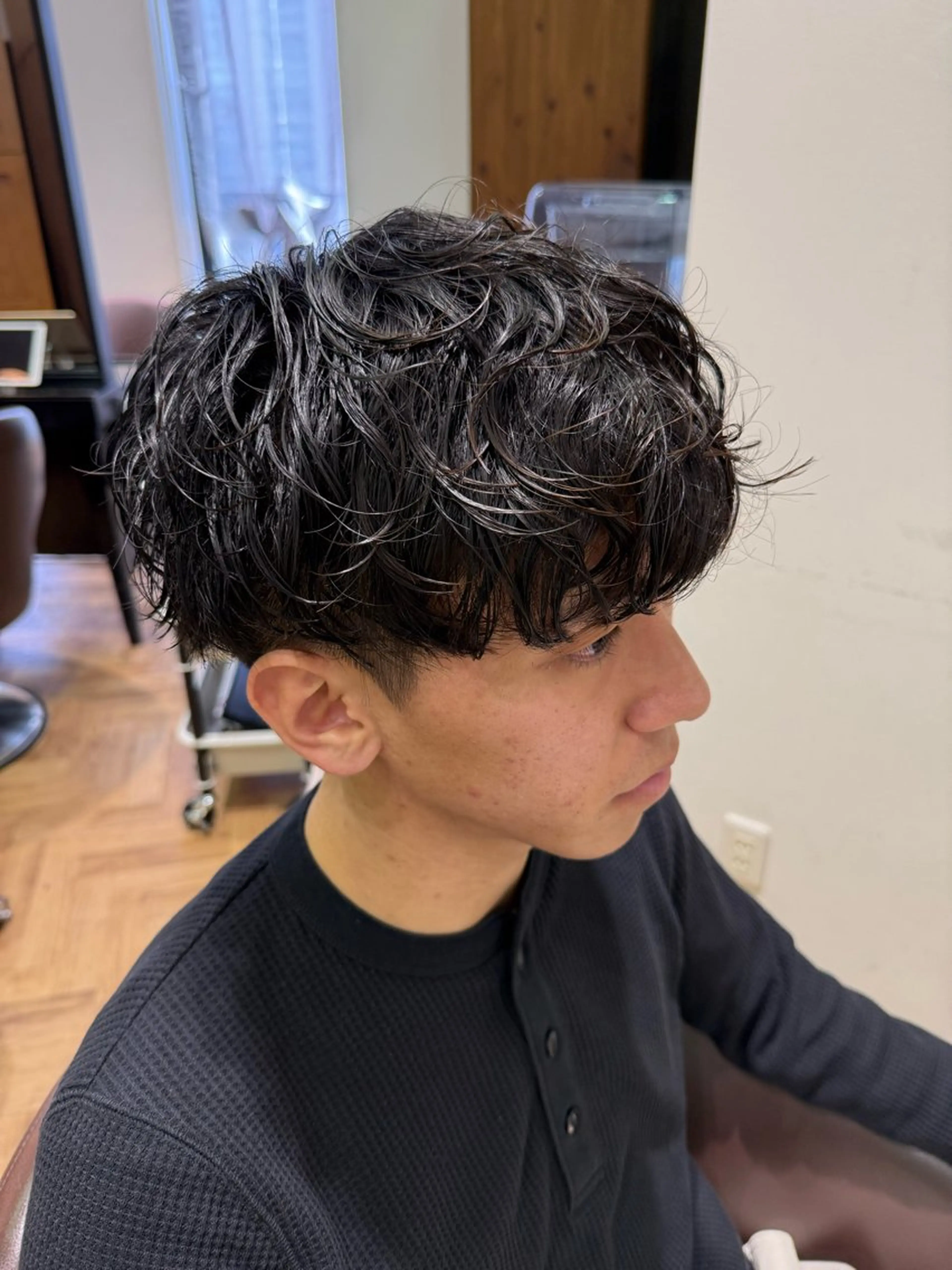 ショート メンズ マッシュ メンズパーマ 溝口 槙里也のヘアスタイル