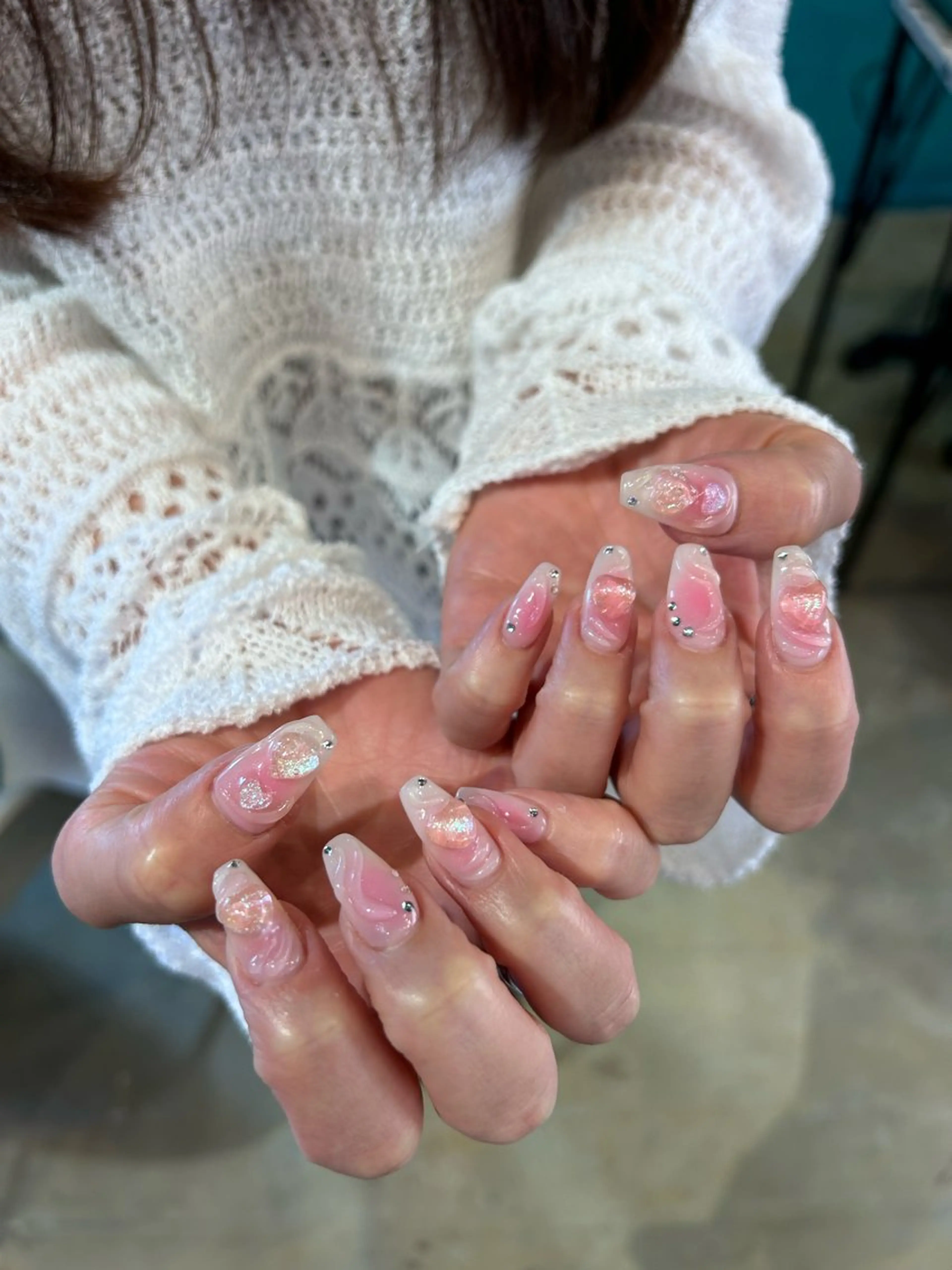 ネイル ハンドネイル キラキラオメメ みずなのネイルデザイン