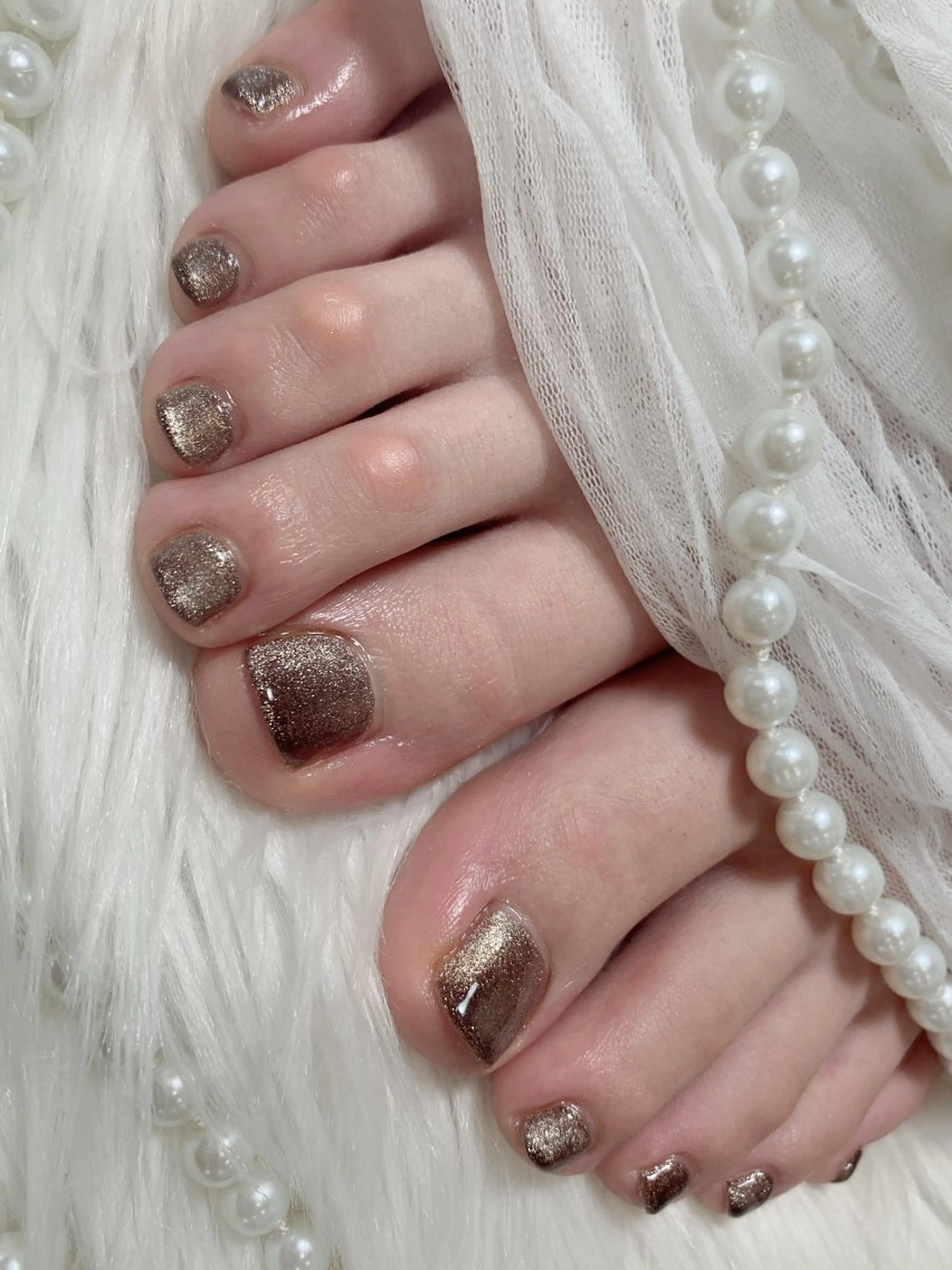 ネイル アートネイル フラッシュネイル フレンチネイル ガラスフレンチ グラデーション フットネイル M2 BEAUTY アユミのネイルデザイン