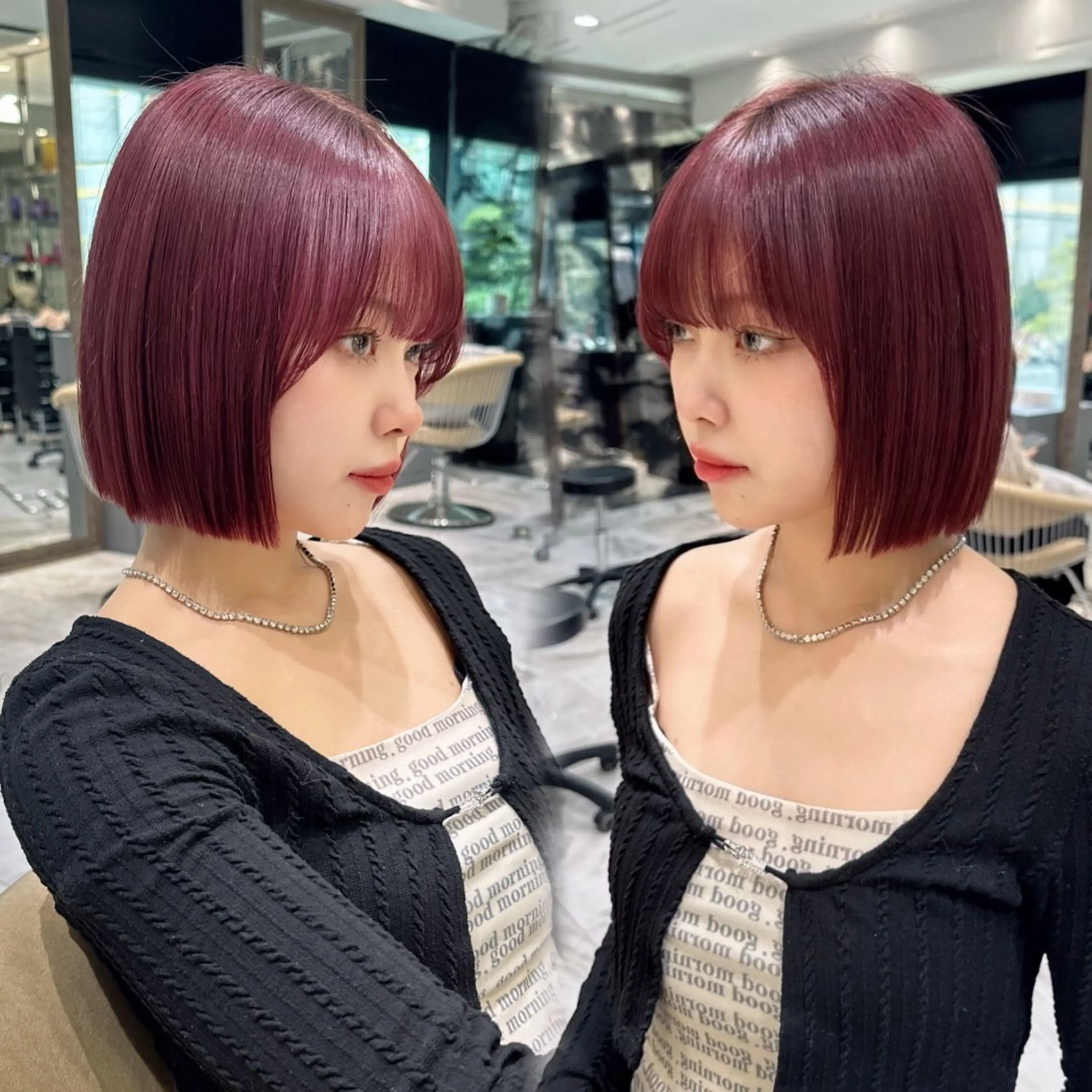 【平日２名限定✨】SNSで話題💖 切りっぱなしボブ＋1stepトリートメントの写真